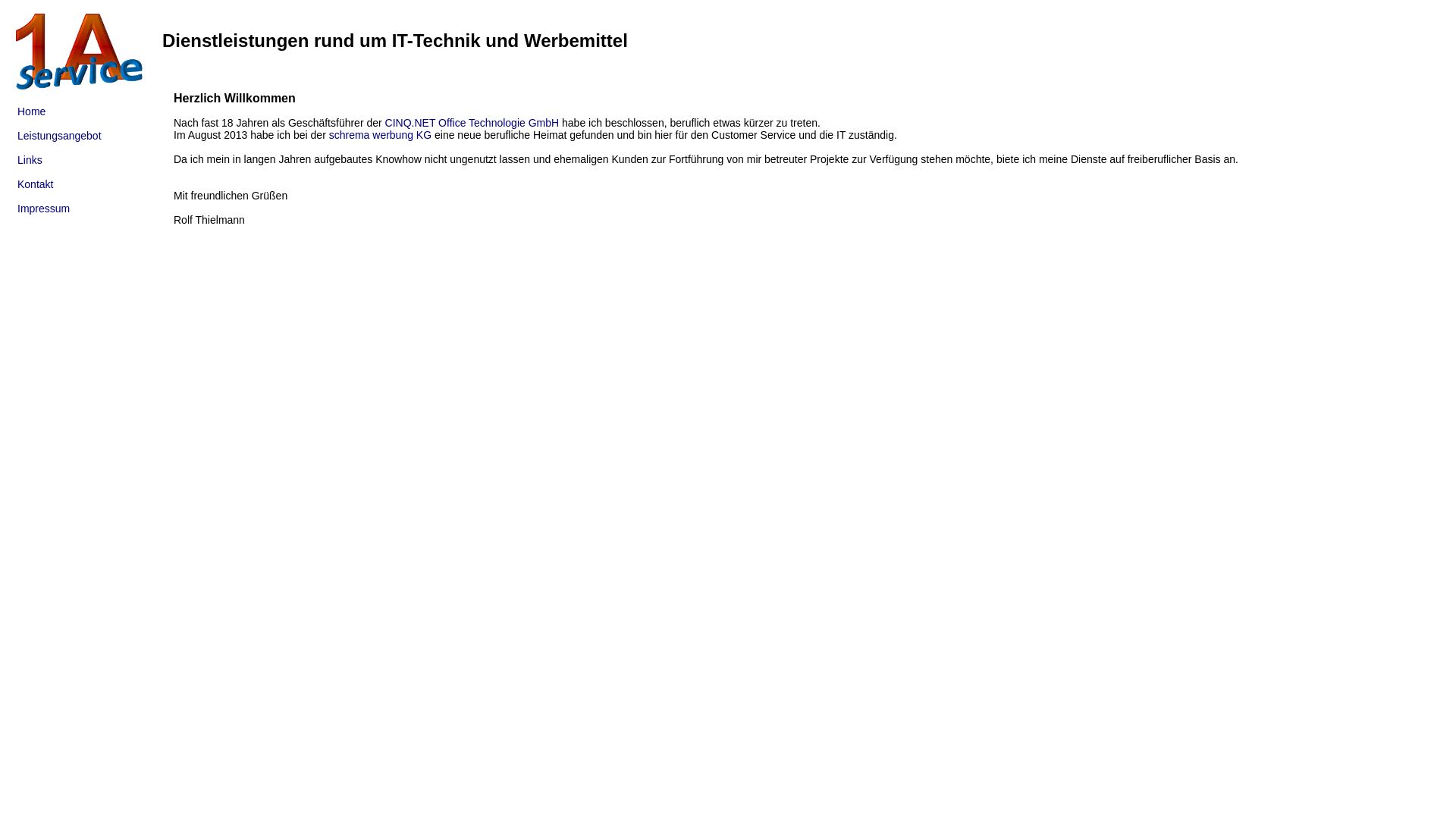 Website status 1-a-service.de is   ONLINE