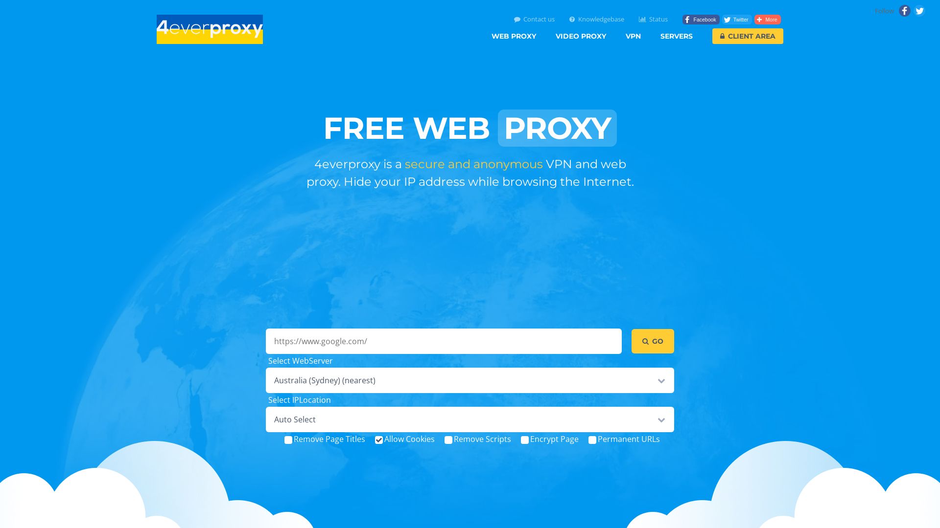 Website status 4everproxy.com is   ONLINE