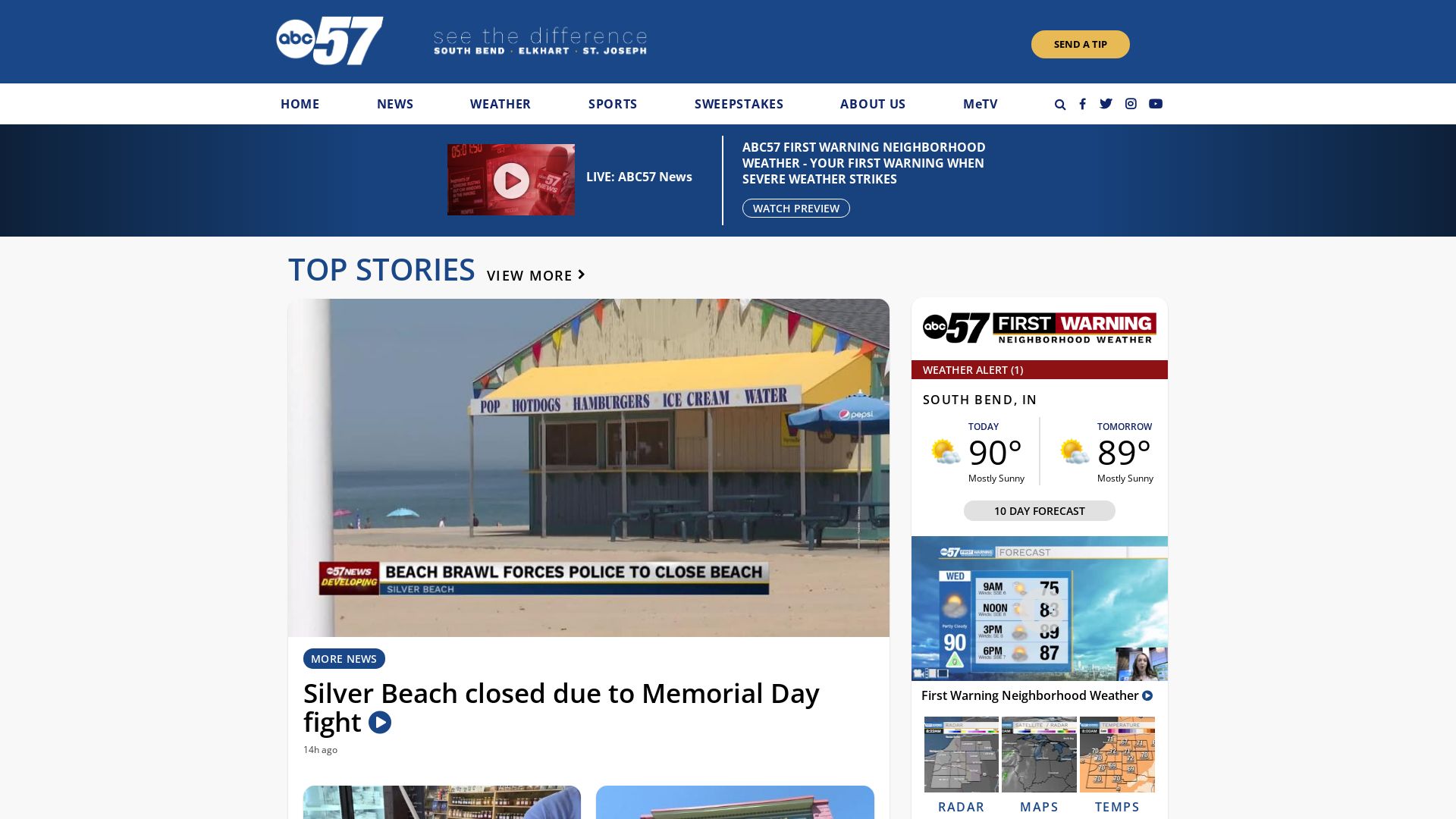Website status abc57.com is   ONLINE