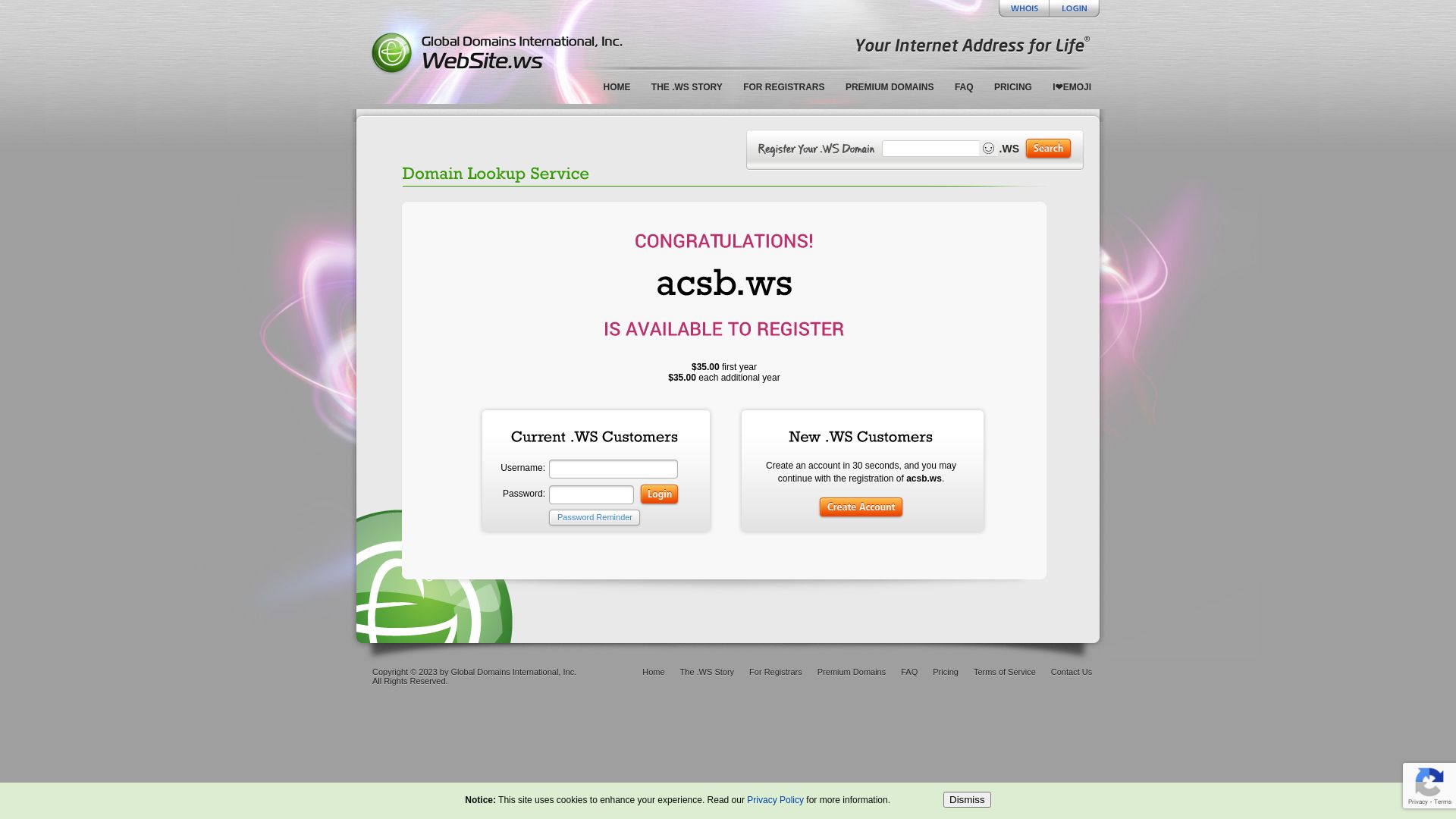 Website status acsb.ws is   ONLINE