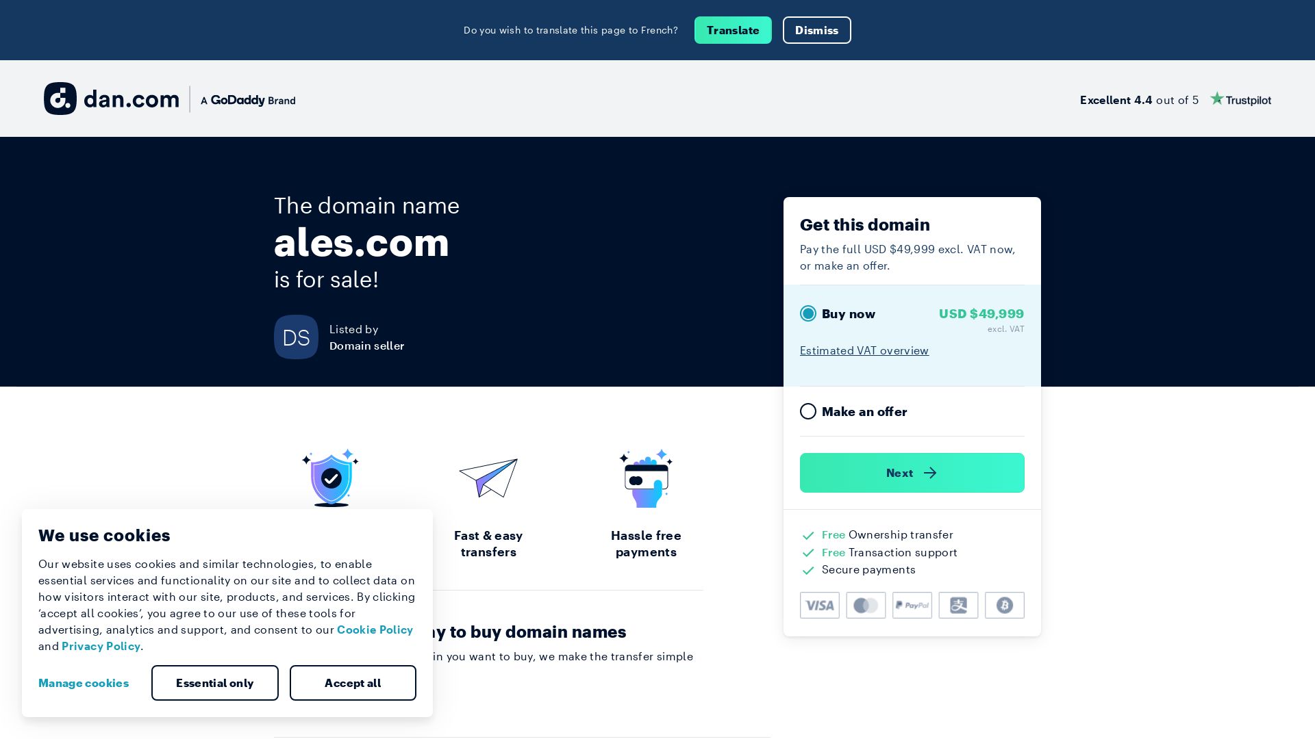 Website status ales.com is   ONLINE