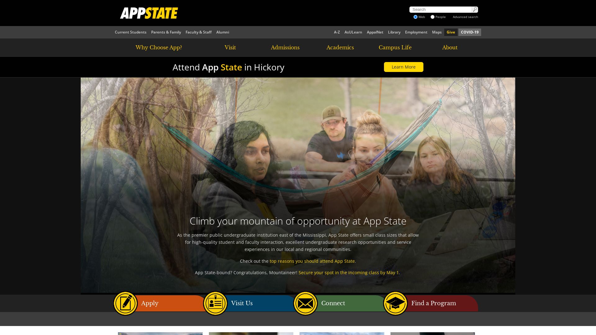 Website status appstate.edu is   ONLINE