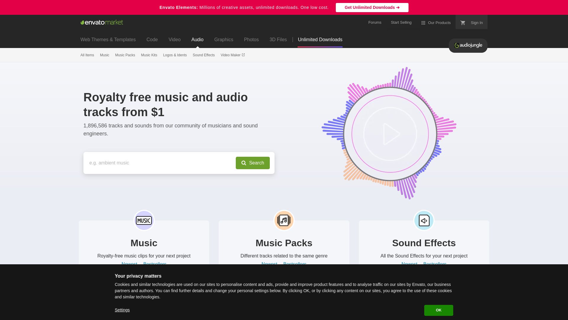 Website status audiojungle.net is   ONLINE
