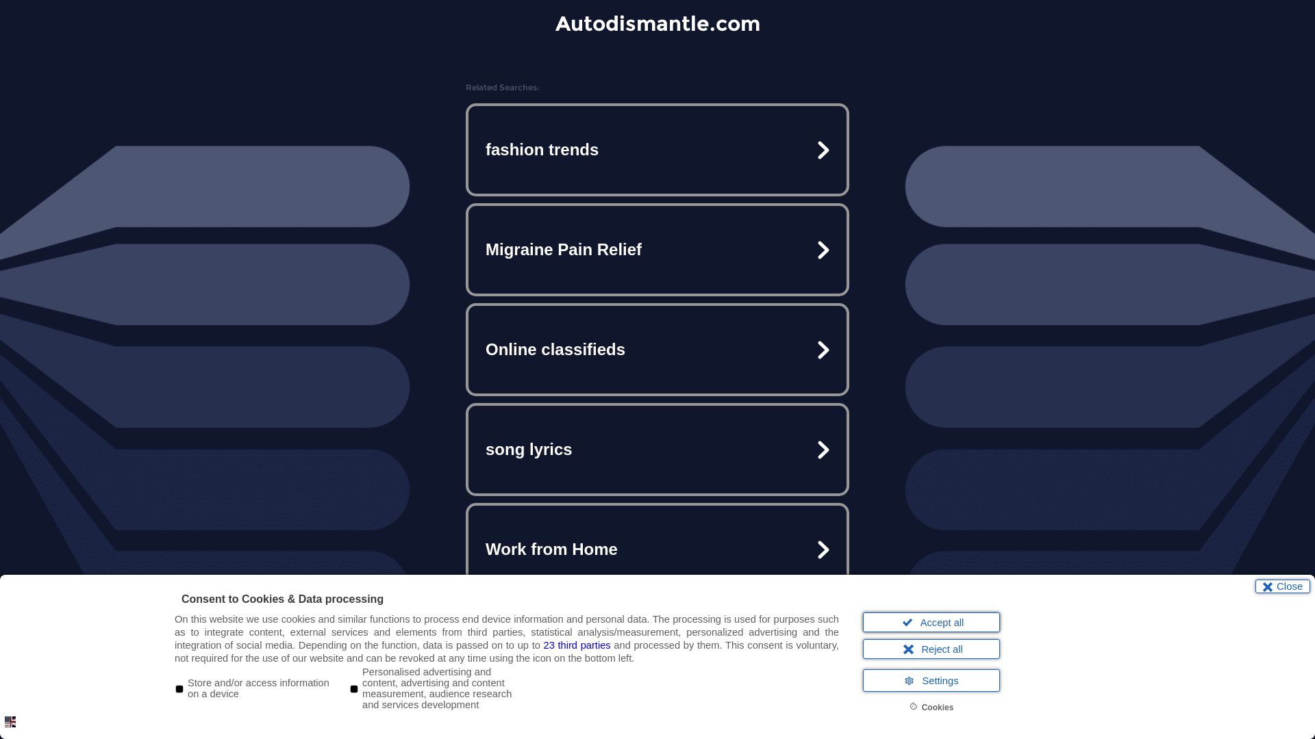 Website status autodismantle.com is   ONLINE