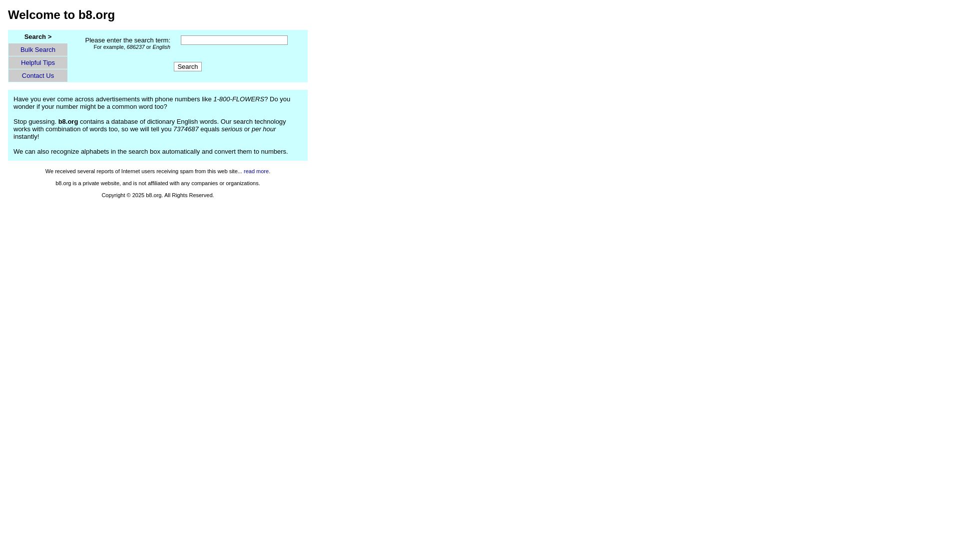 Website status b8.org is   ONLINE