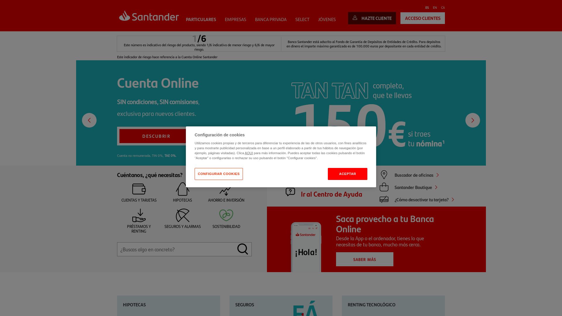 Website status bancosantander.es is   ONLINE