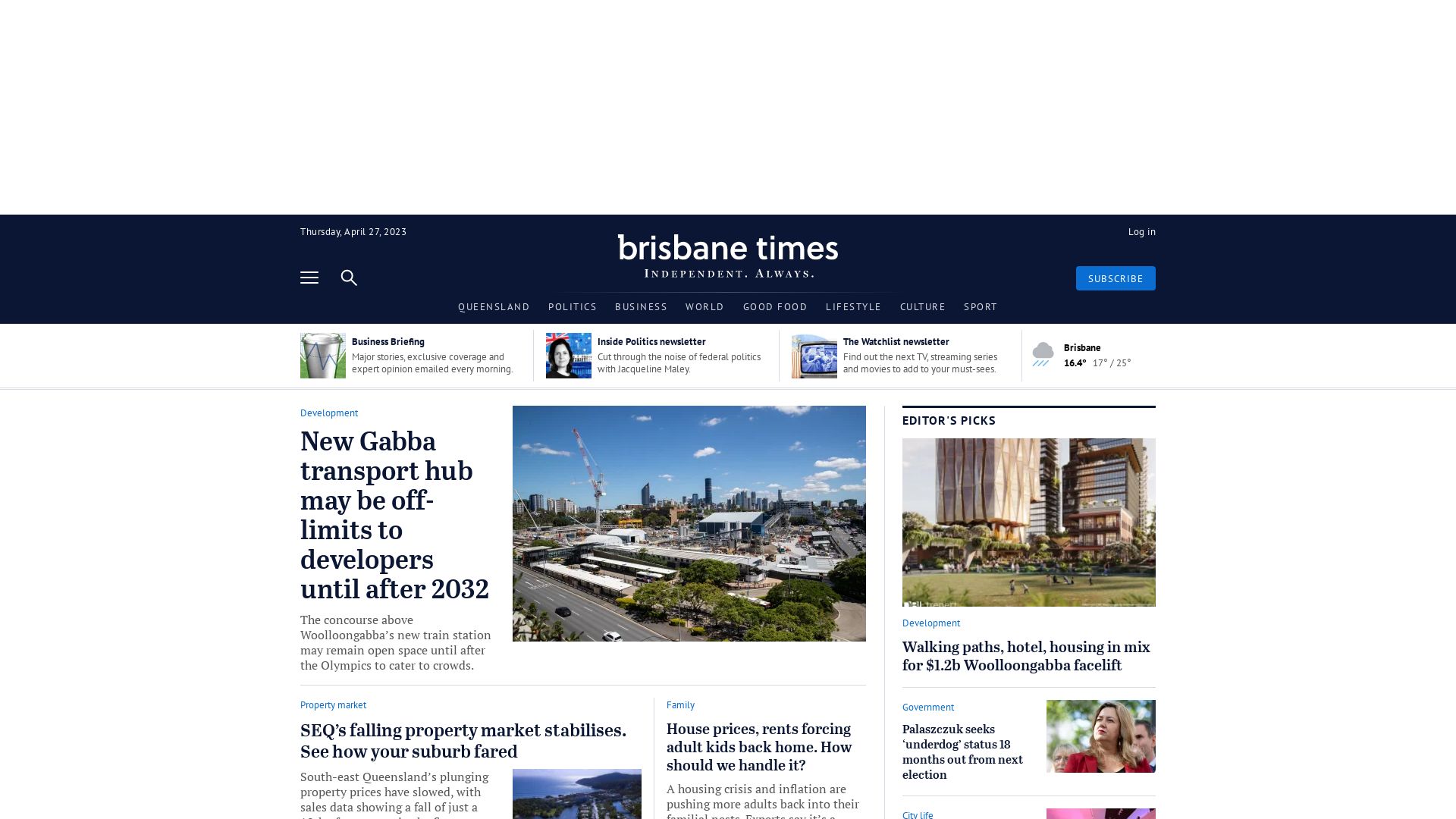 Website status brisbanetimes.com.au is   ONLINE