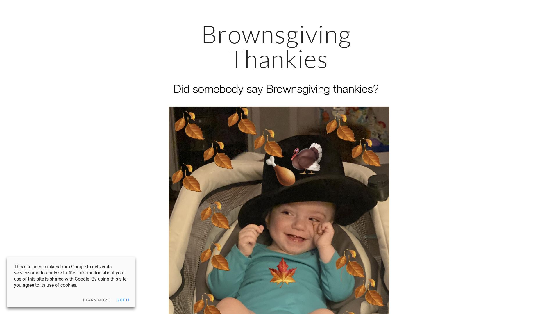 Website status brownsgivingthankies.com is   ONLINE