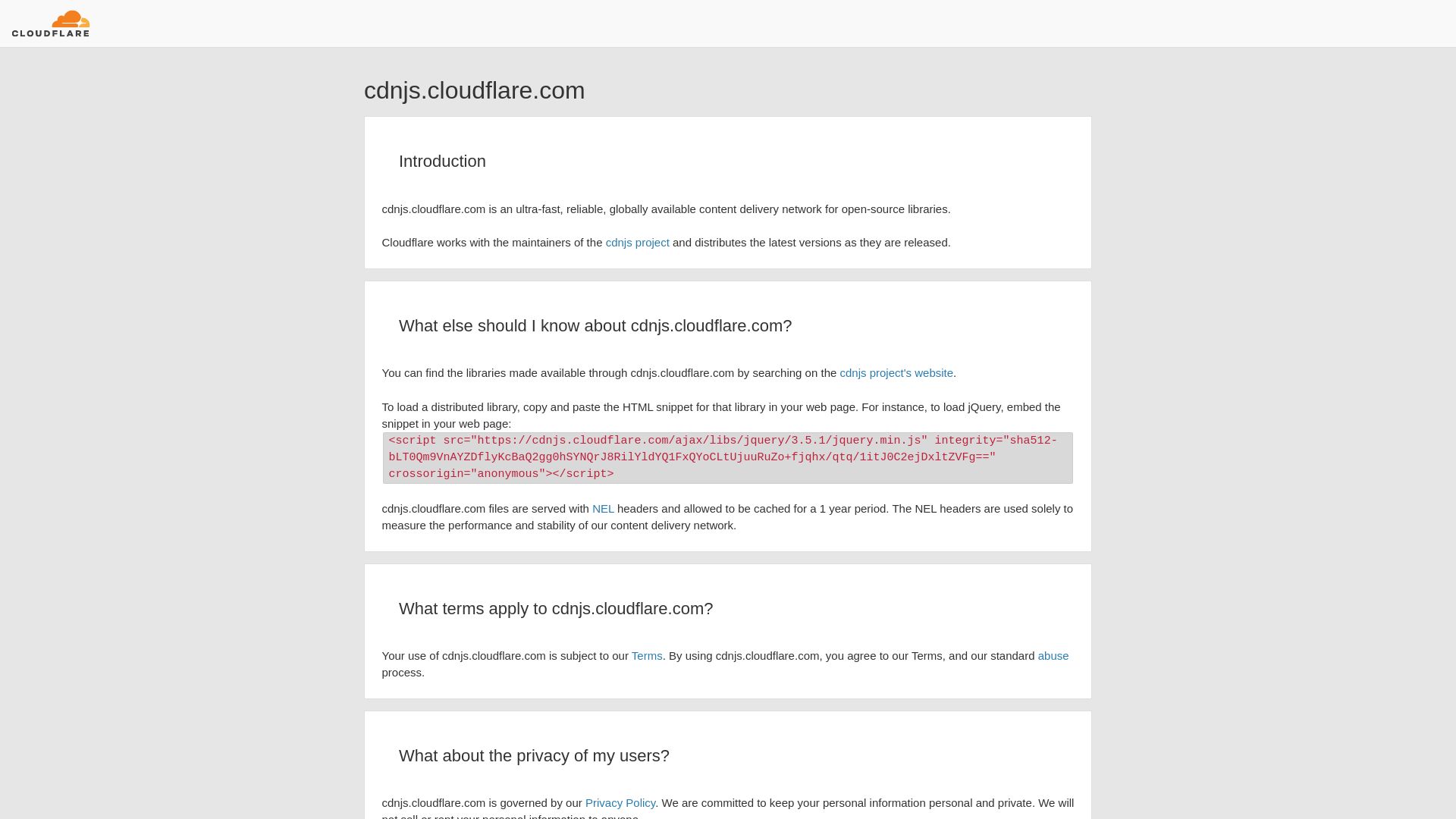 Website status cdnjs.cloudflare.com is   ONLINE