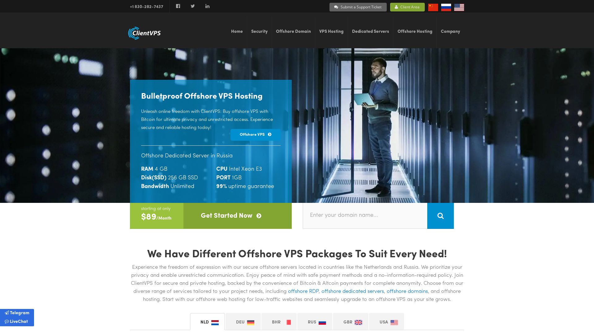 Website status clientvps.com is   ONLINE