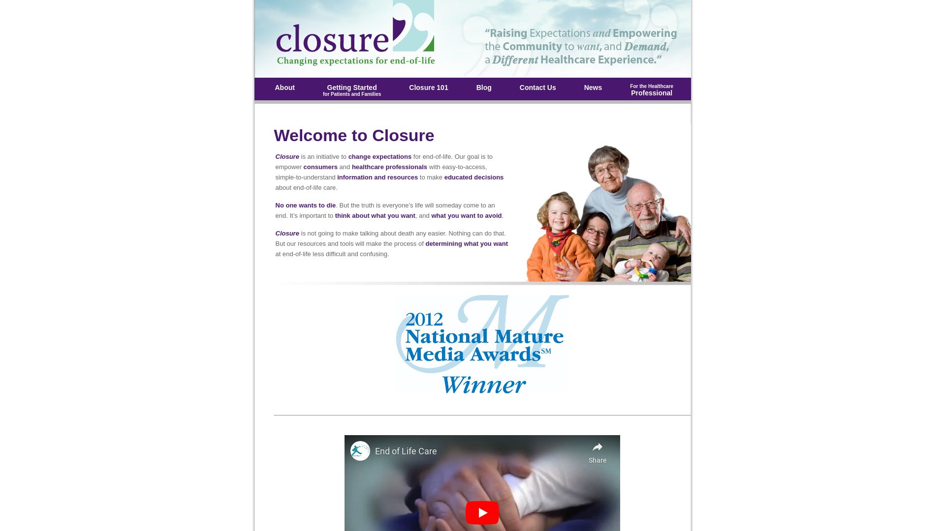 Website status closure.org is   ONLINE