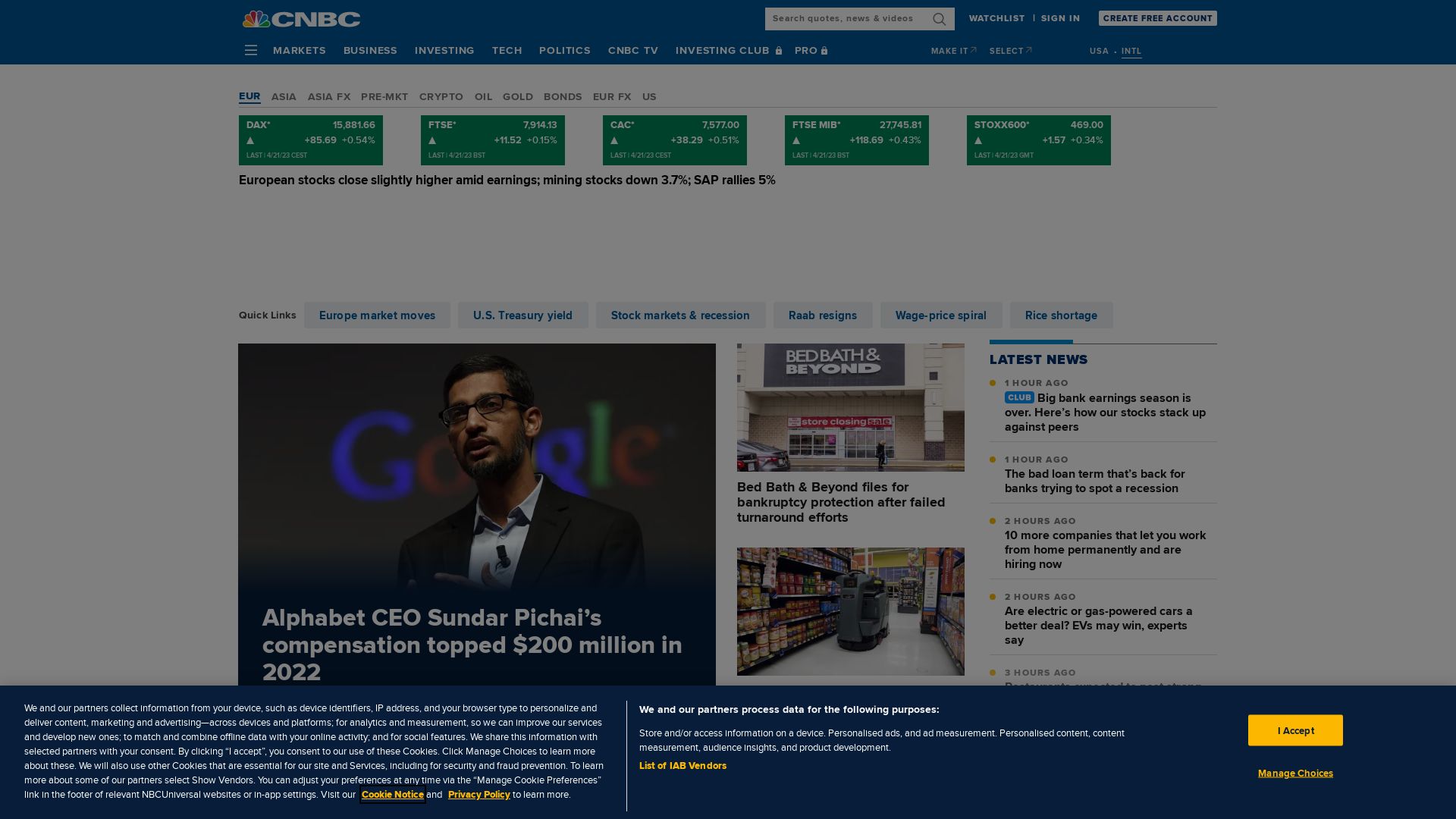 Website status cnbc.com is   ONLINE
