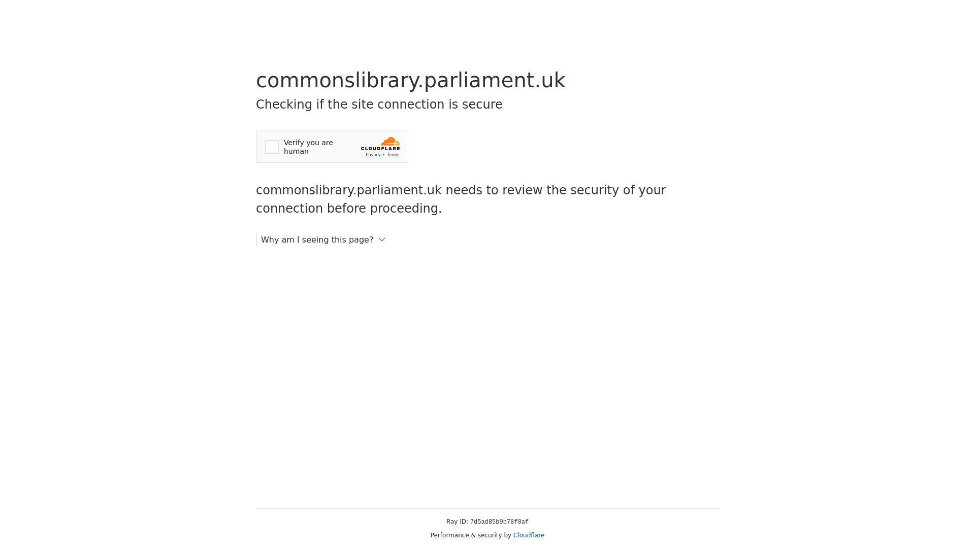 Website status commonslibrary.parliament.uk is   ONLINE