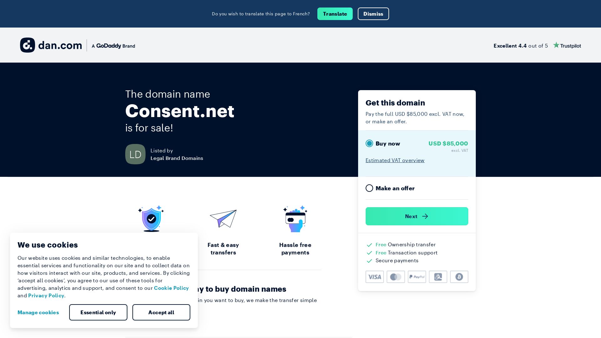 Website status consent.net is   ONLINE