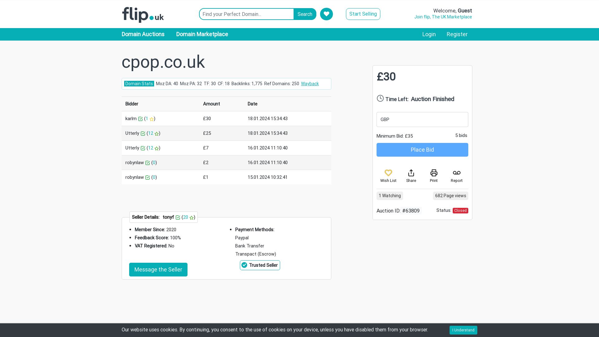 Website status cpop.co.uk is   ONLINE