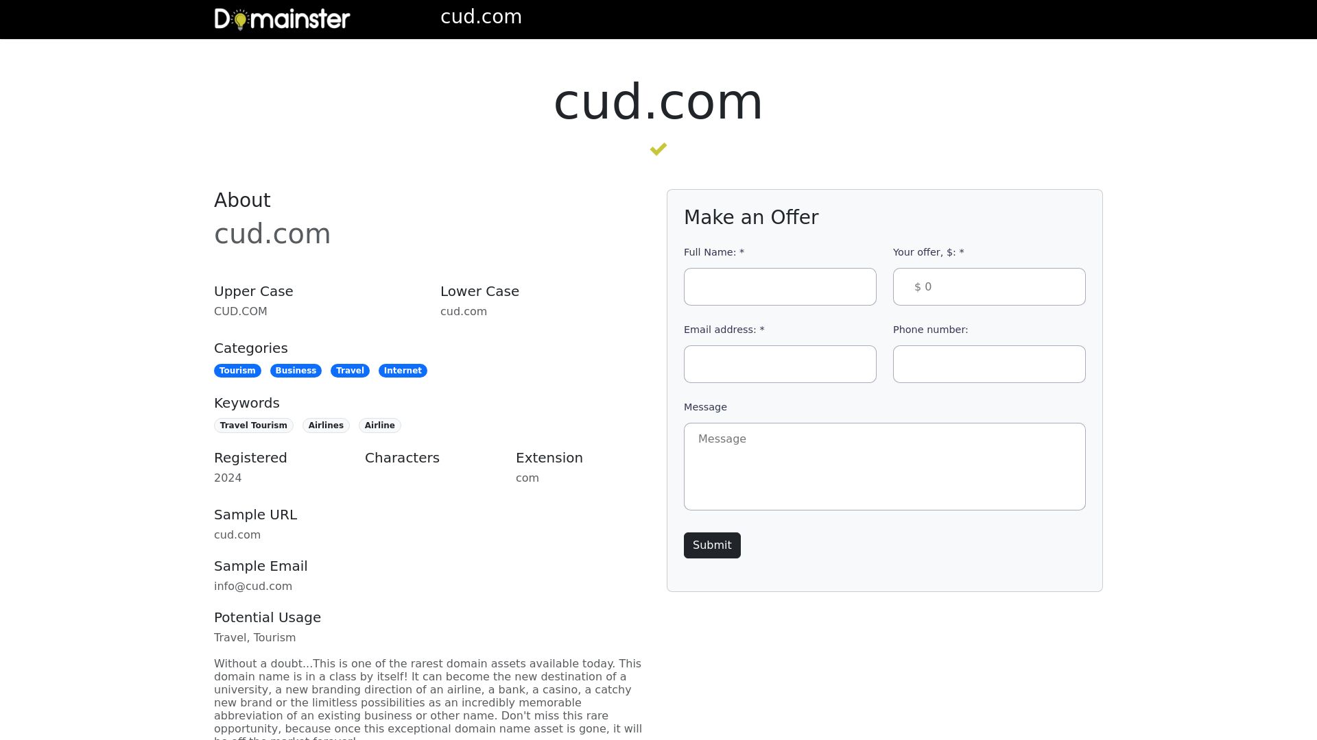 Website status cud.com is   ONLINE
