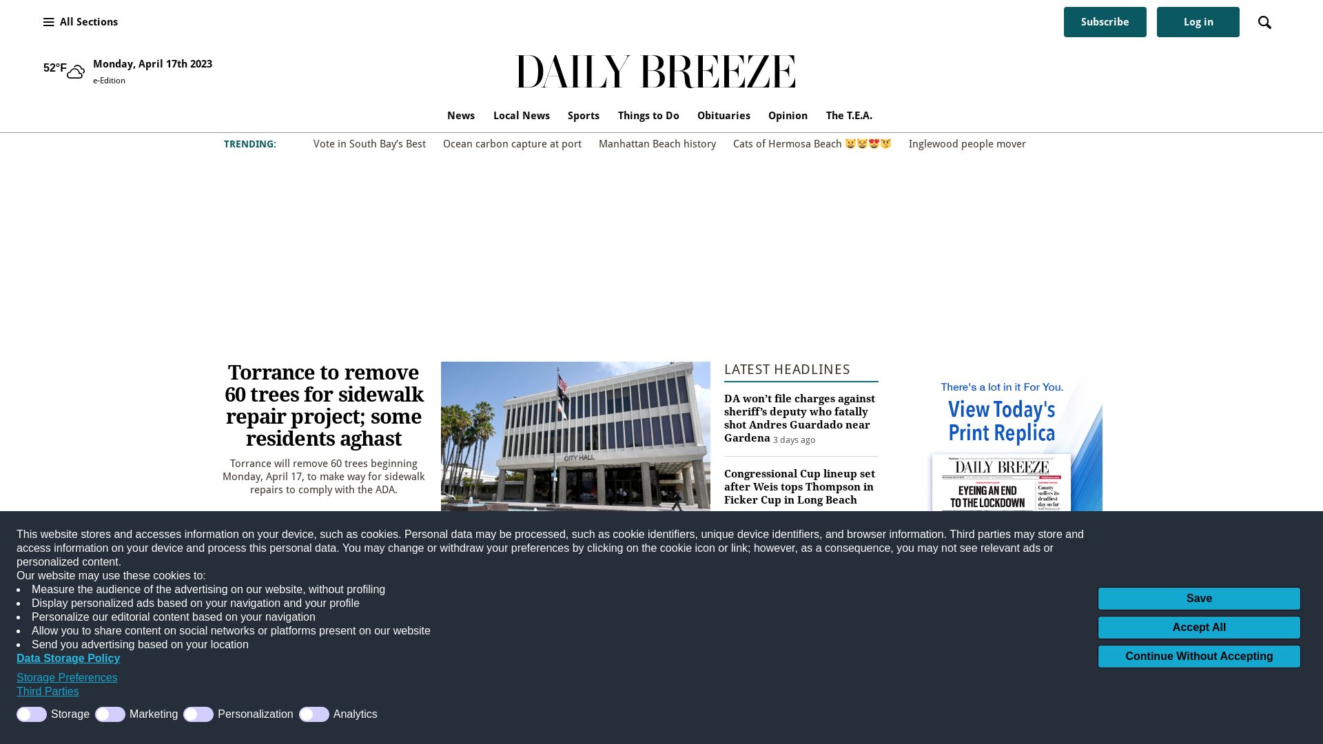 Website status dailybreeze.com is   ONLINE