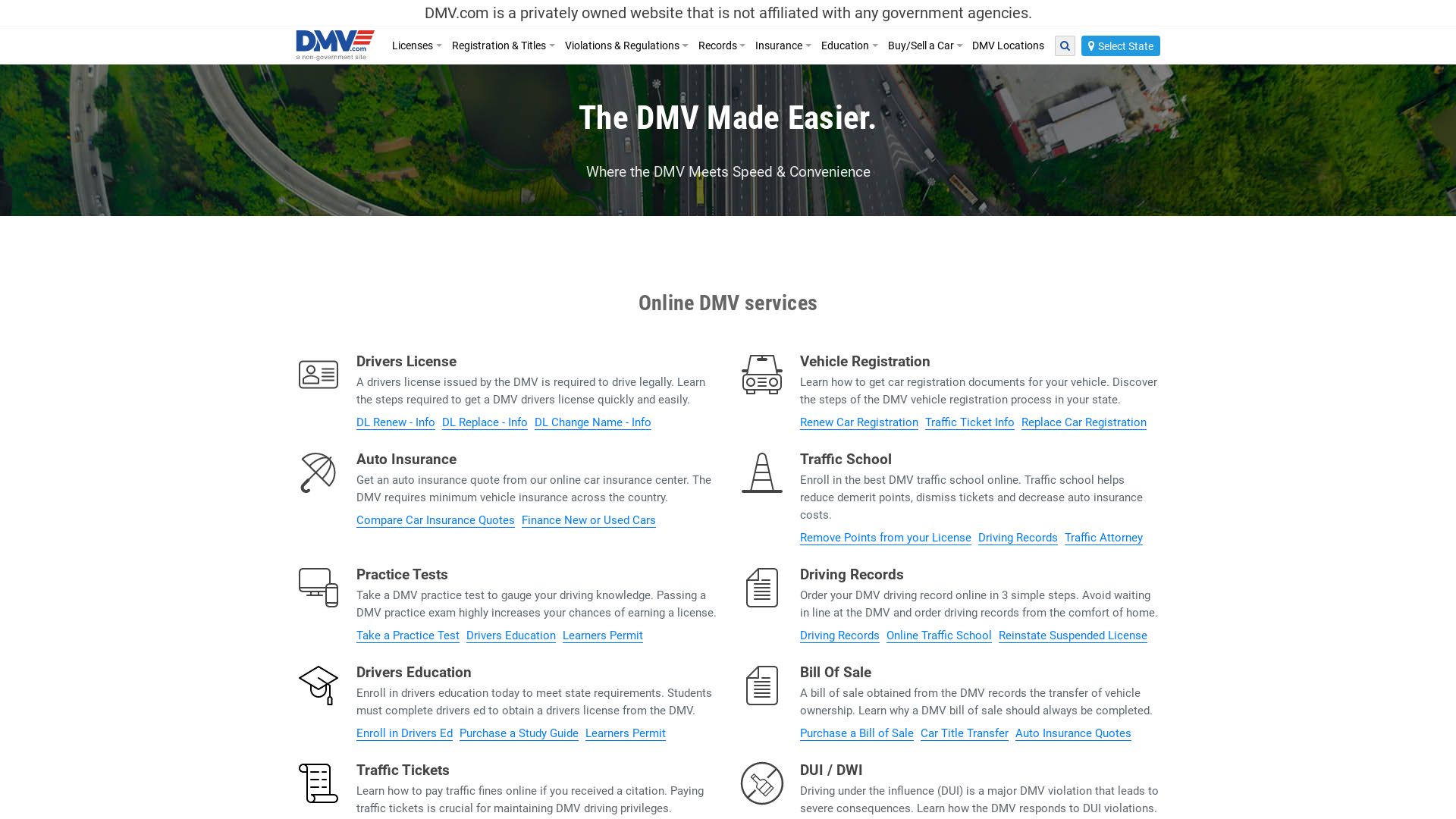 Website status dmv.com is   ONLINE