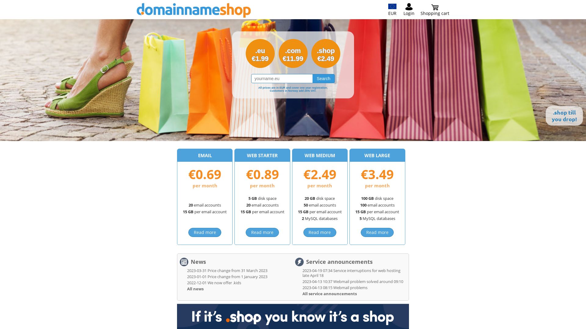 Website status domainnameshop.com is   ONLINE