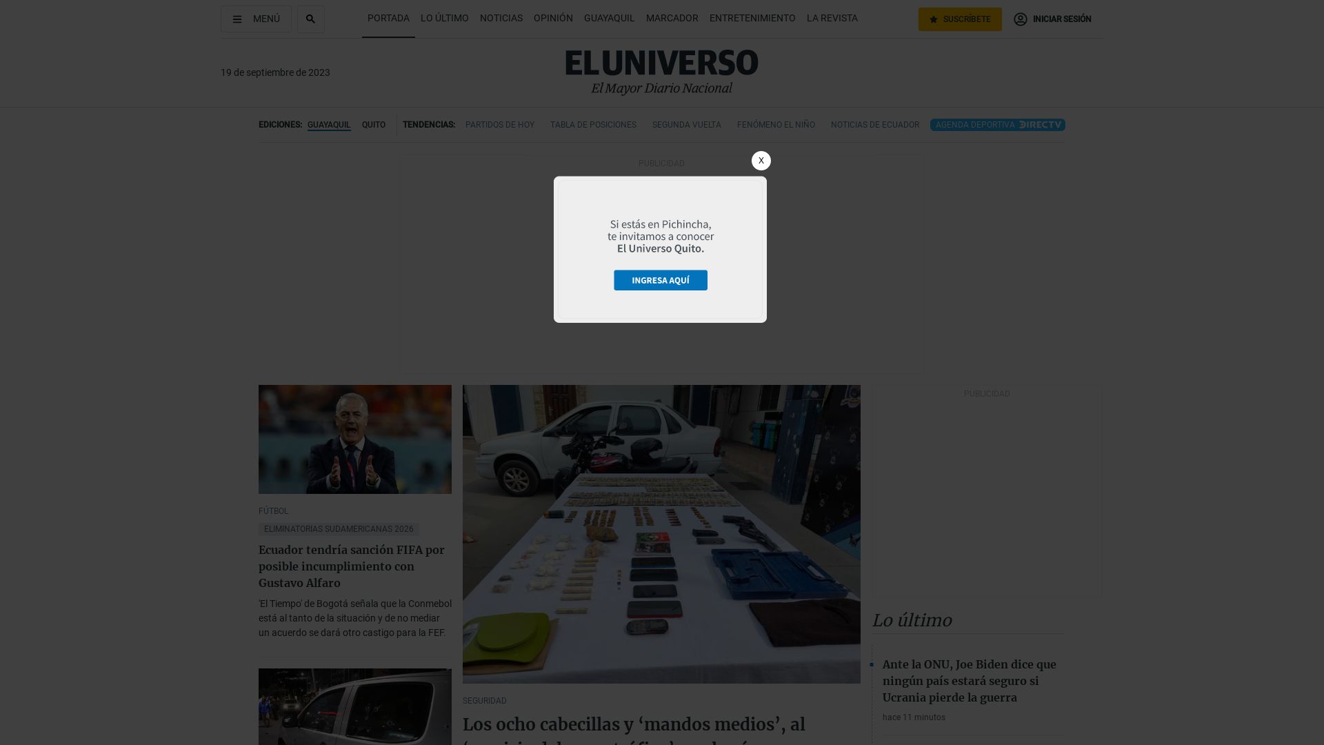 Website status eluniverso.com is   ONLINE