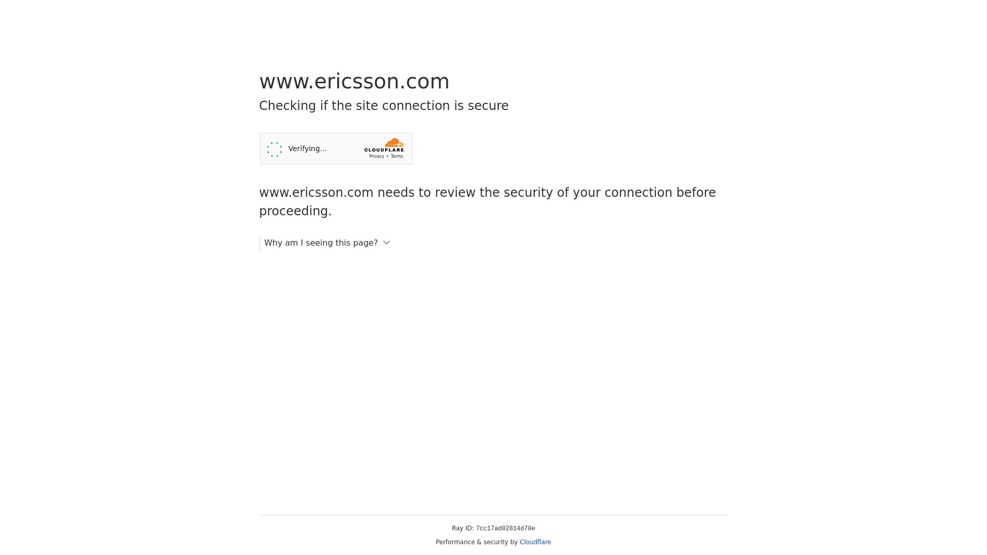 Website status ericsson.com is   ONLINE