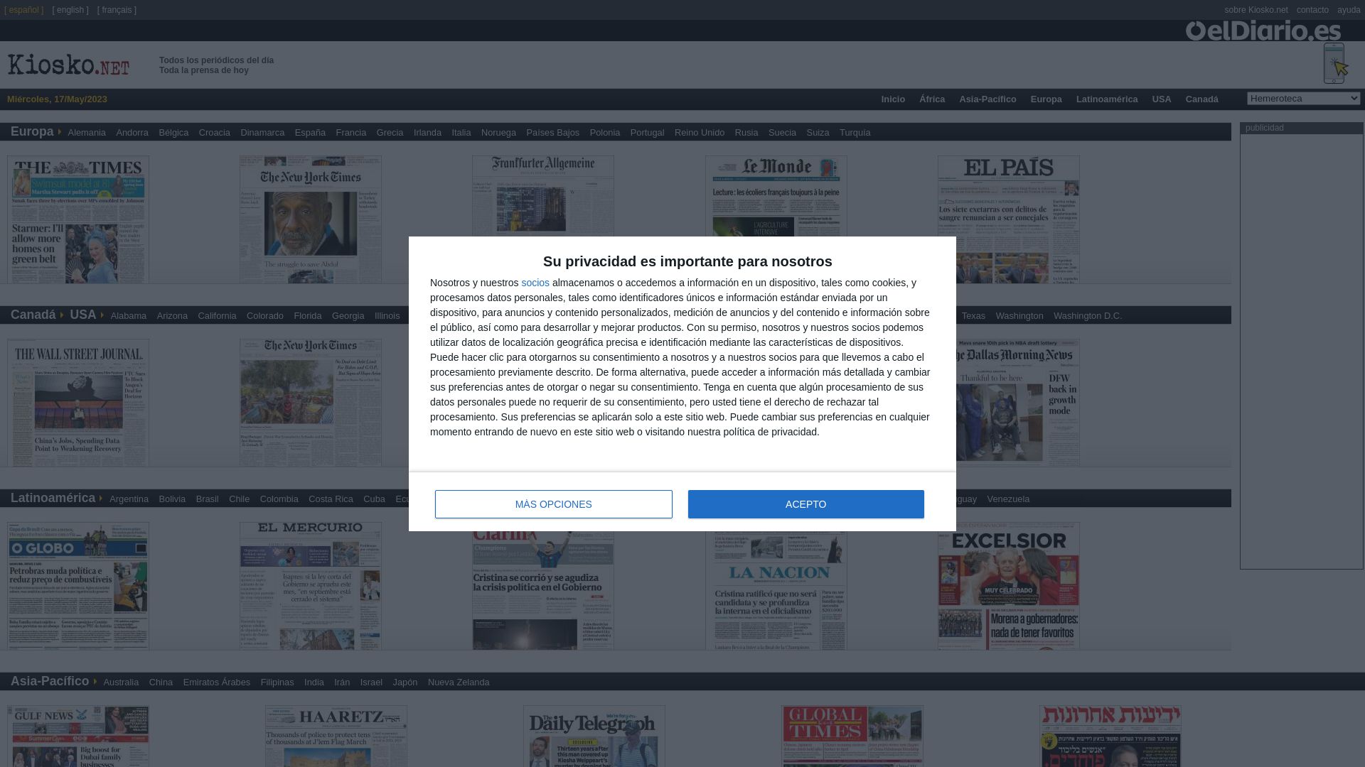 Website status es.kiosko.net is   ONLINE