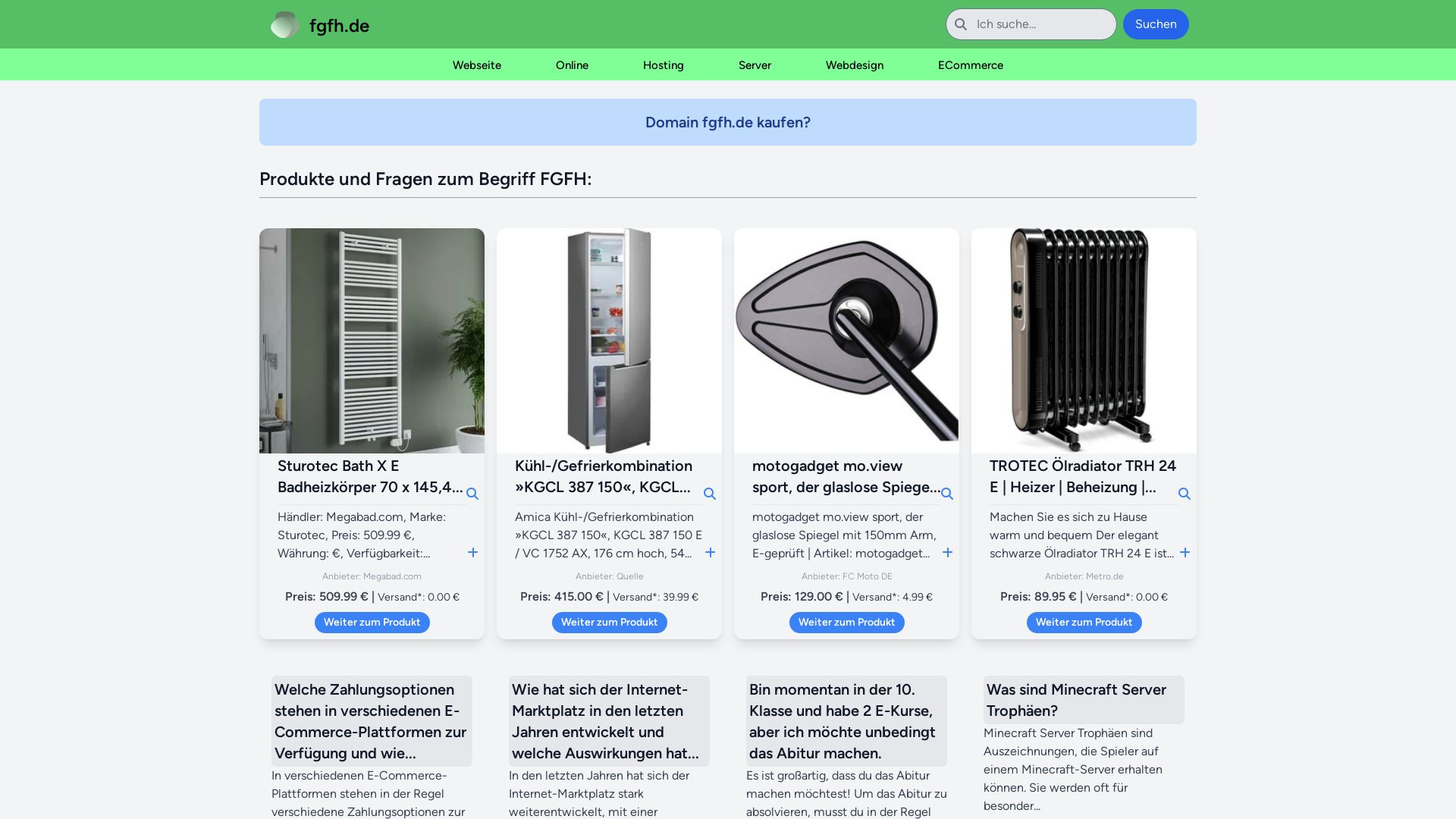 Website status fgfh.de is   ONLINE