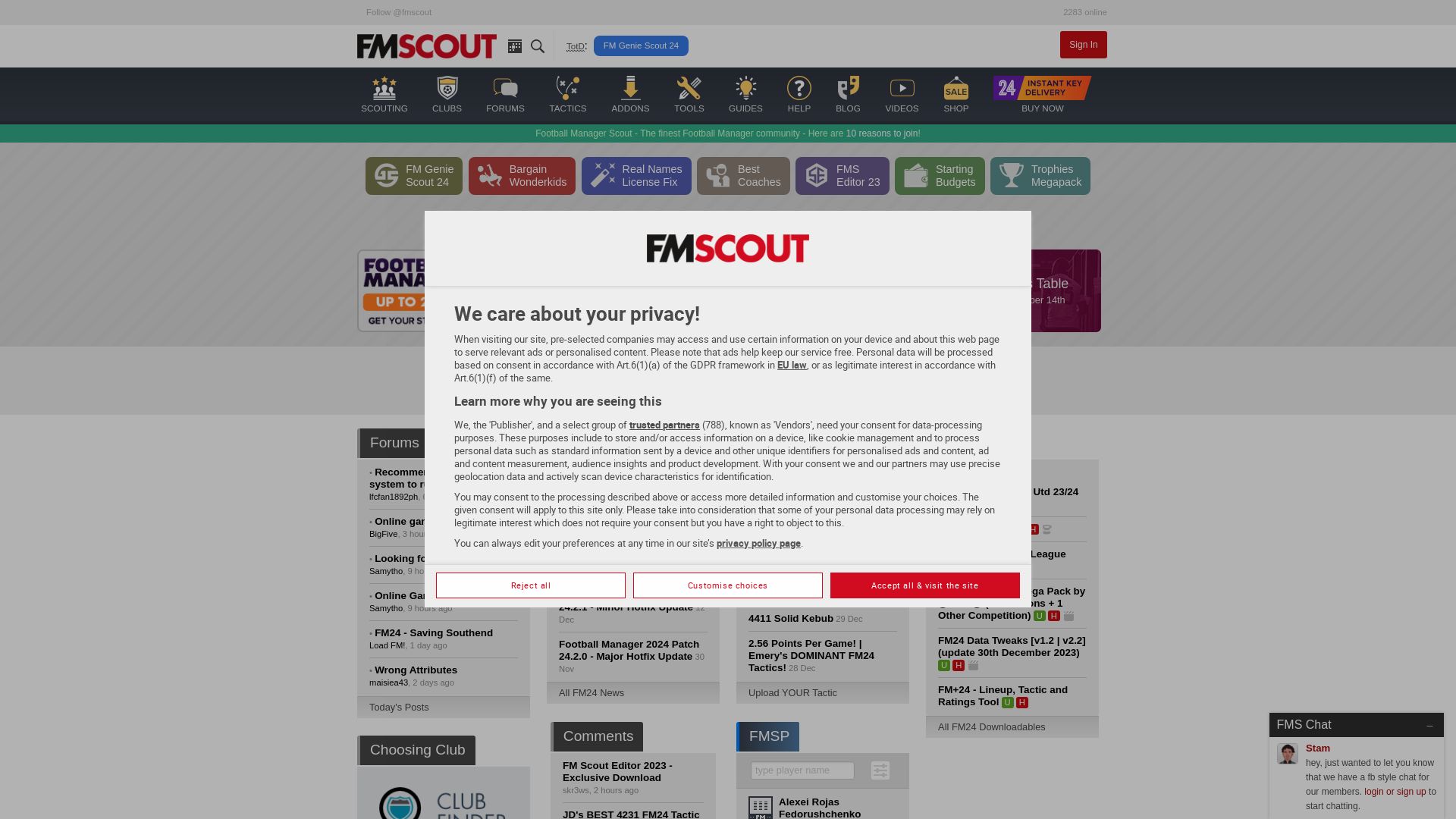 Website status fmscout.com is   ONLINE