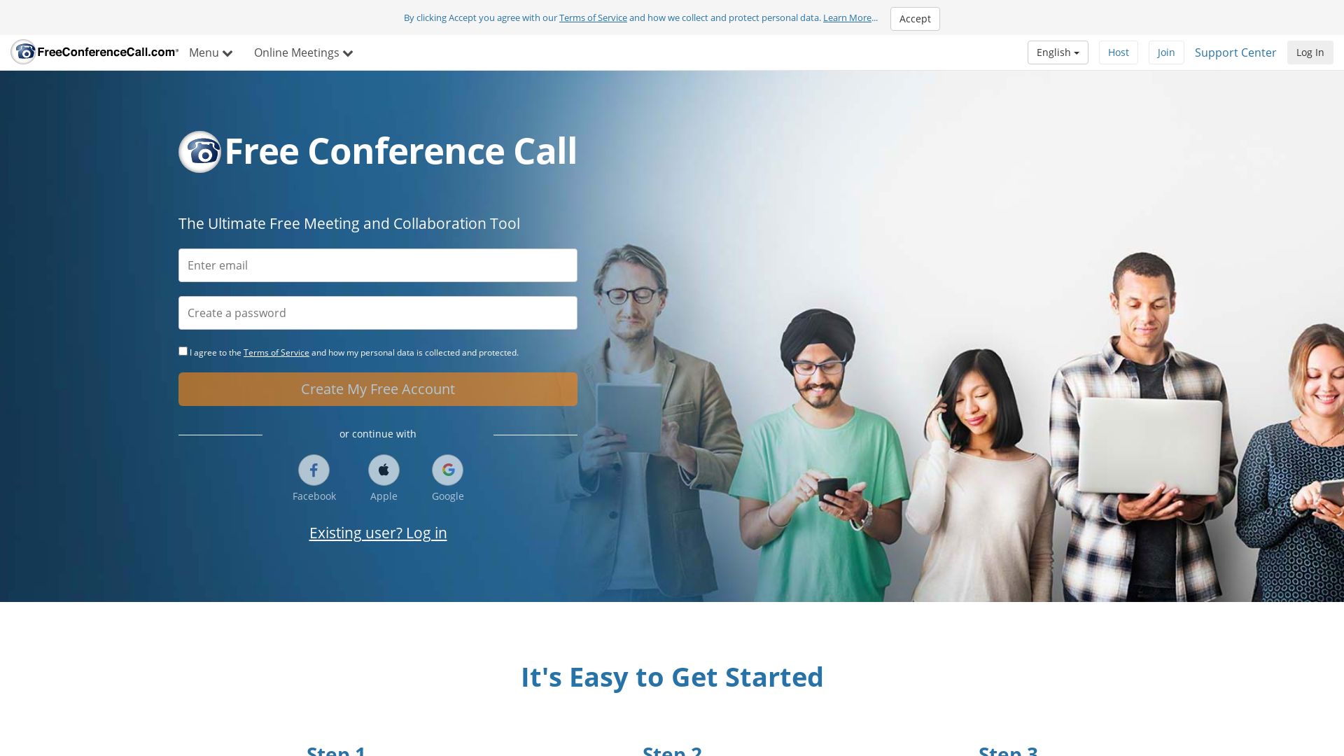 Website status freeconferencecall.com is   ONLINE