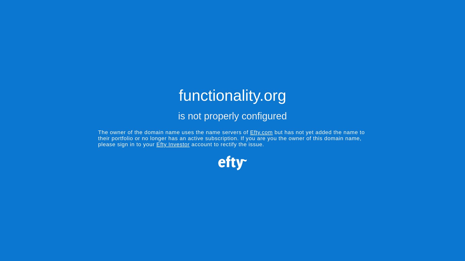 Website status functionality.org is   ONLINE