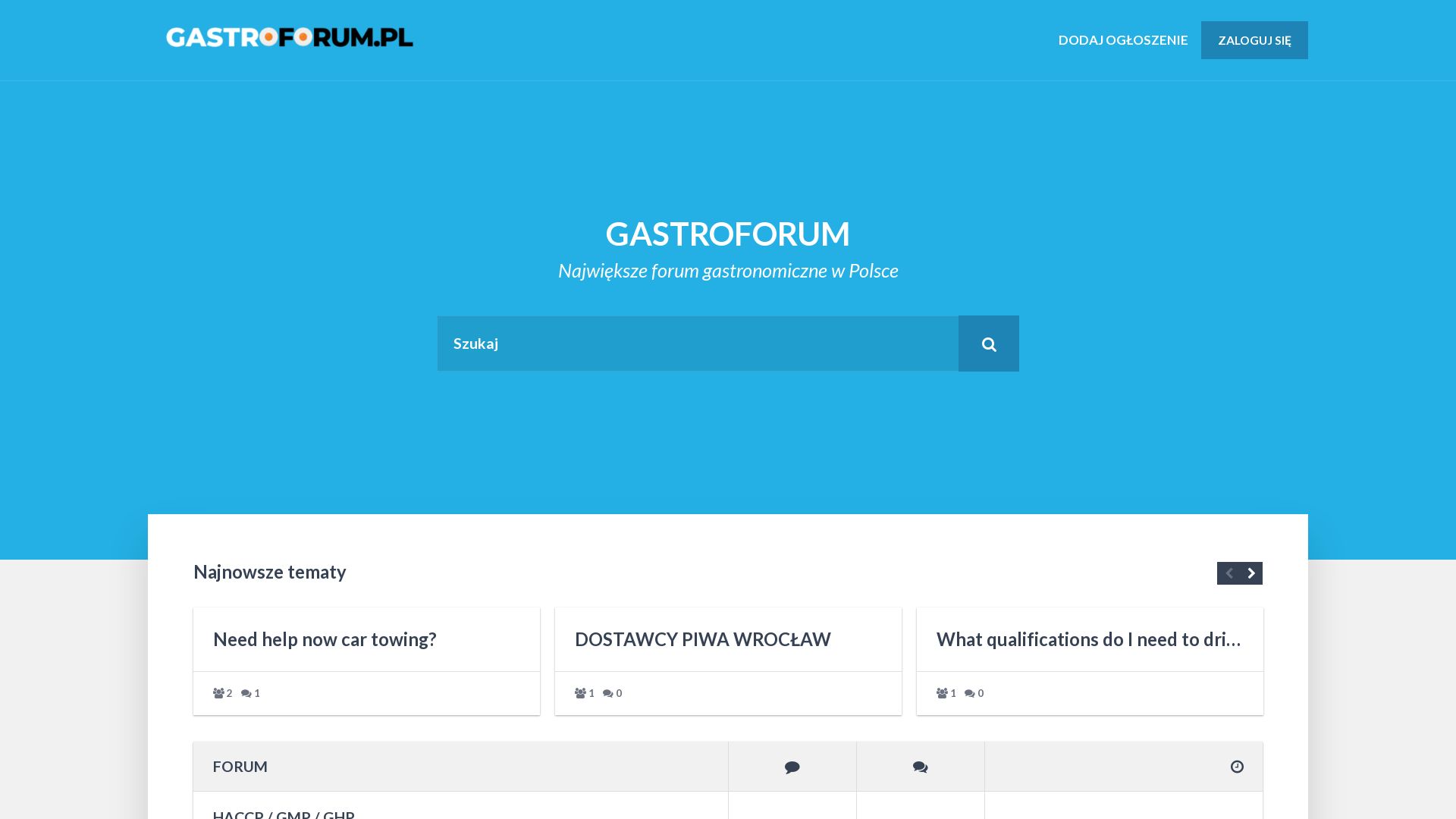 Website status gastroforum.pl is   ONLINE