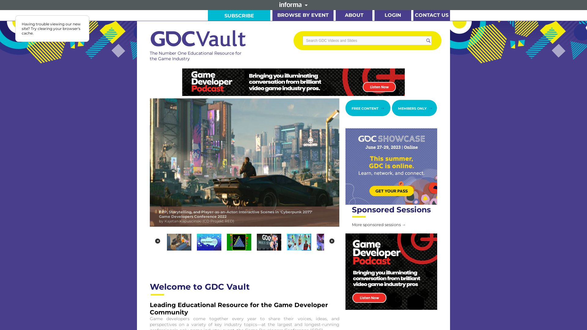 Website status gdcvault.com is   ONLINE