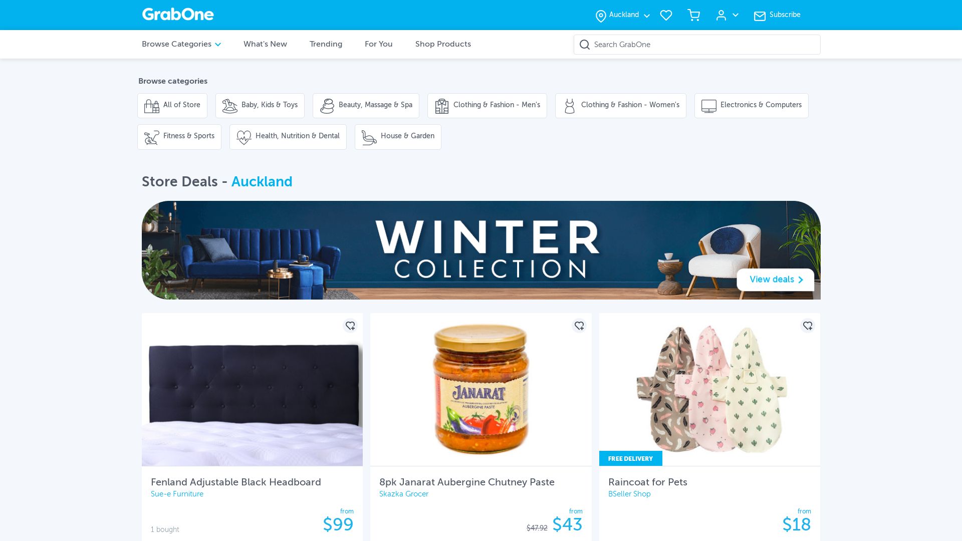 Website status grabonestore.co.nz is   ONLINE