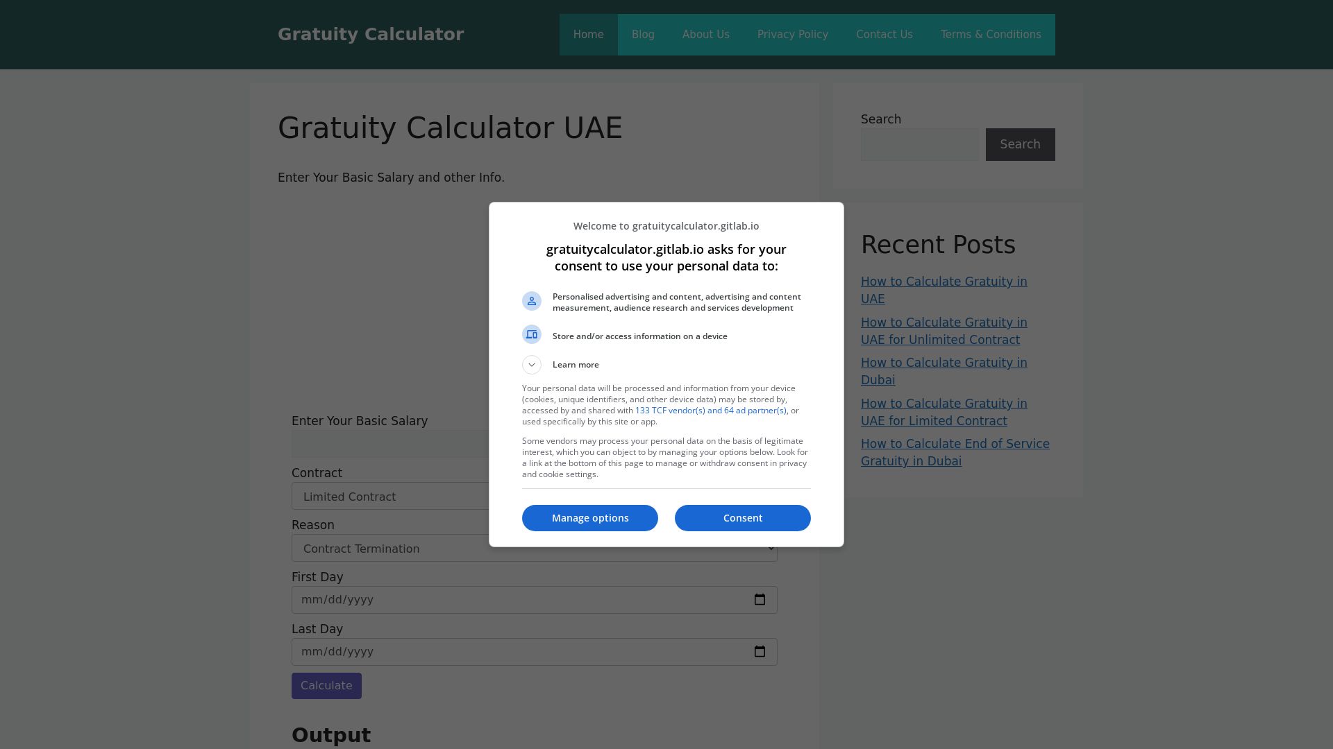 Website status gratuitycalculatordubai.ae is   ONLINE