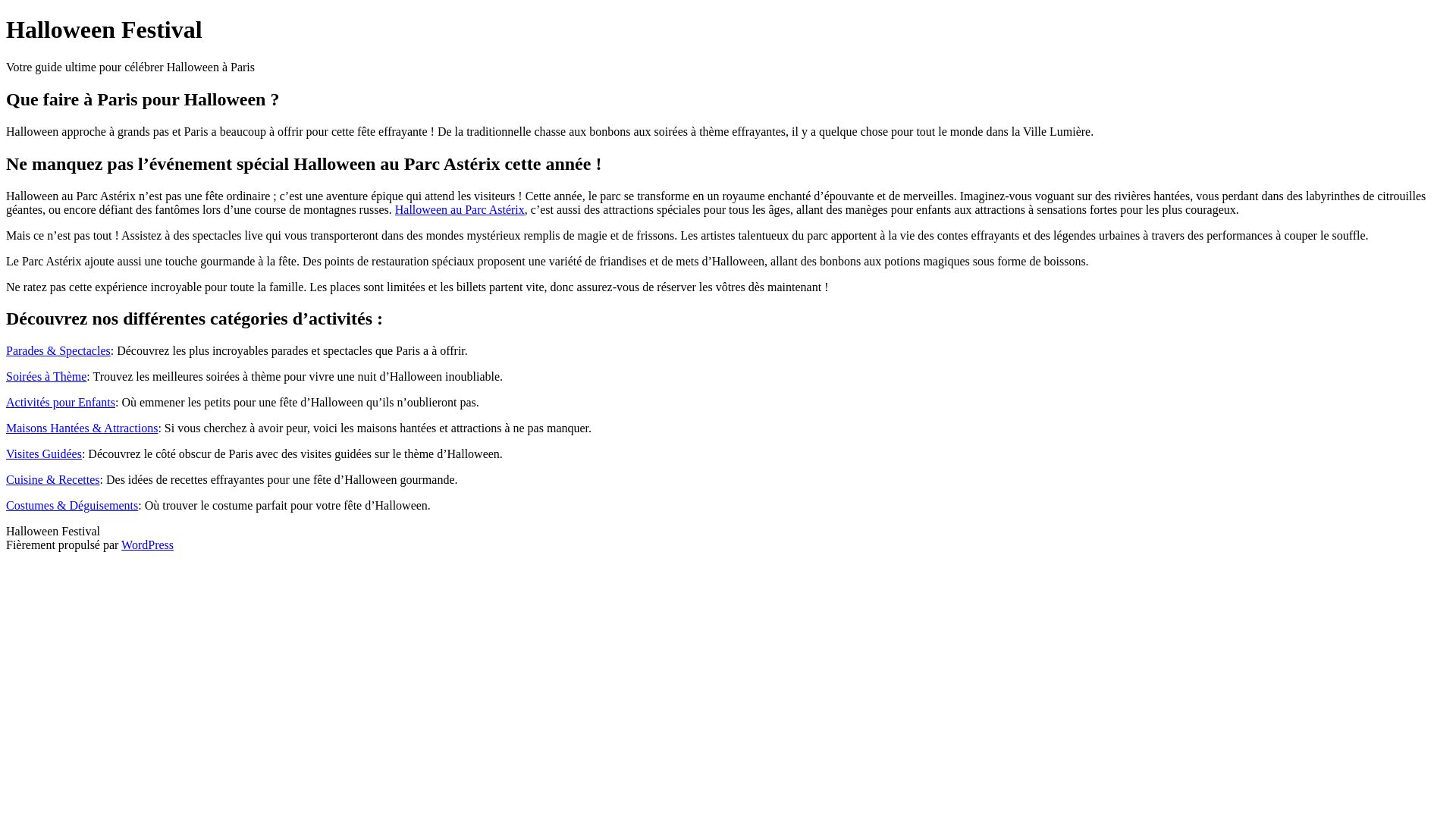 Website status halloweenfestival.fr is   ONLINE