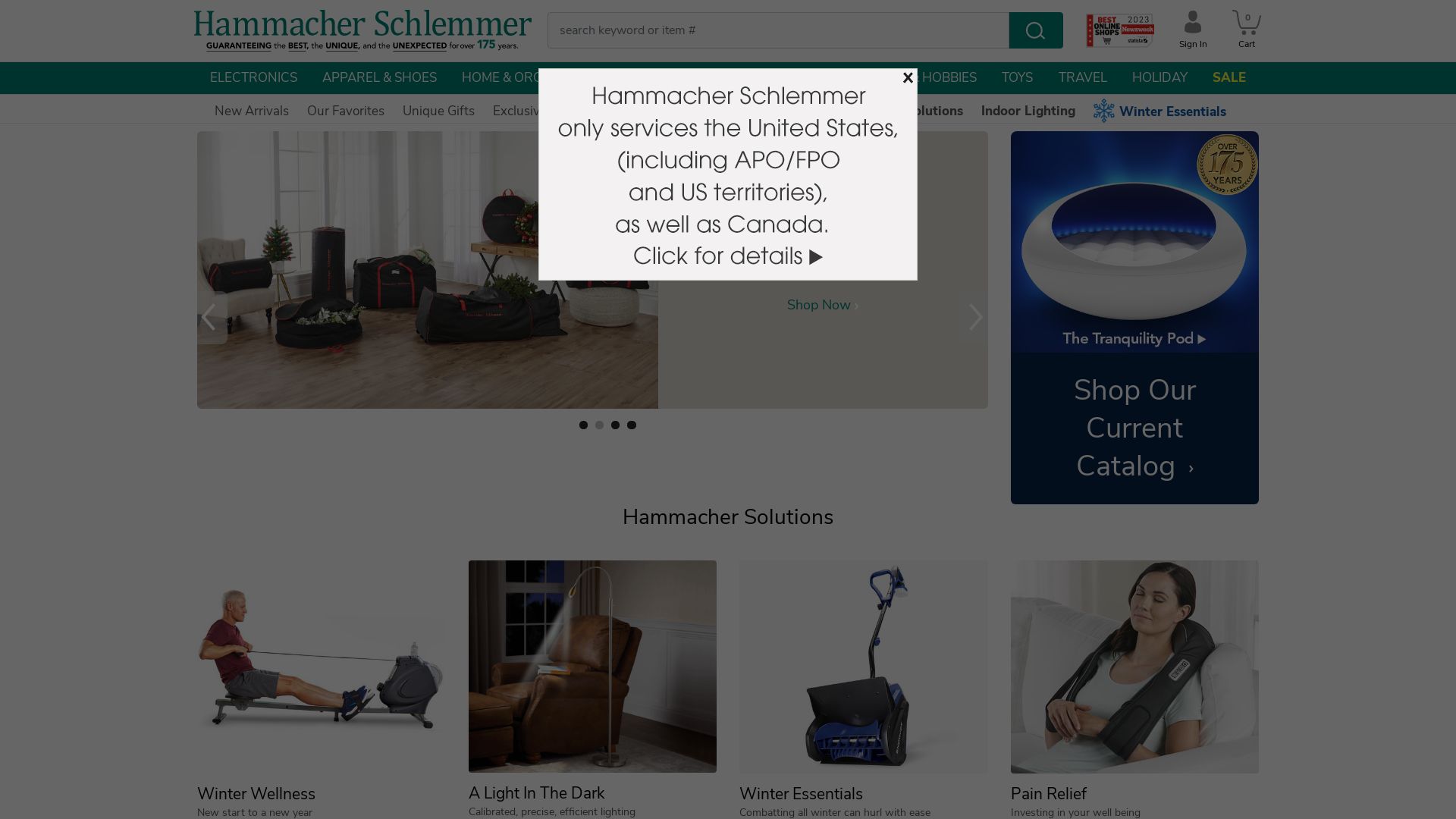 Website status hammacher.com is   ONLINE