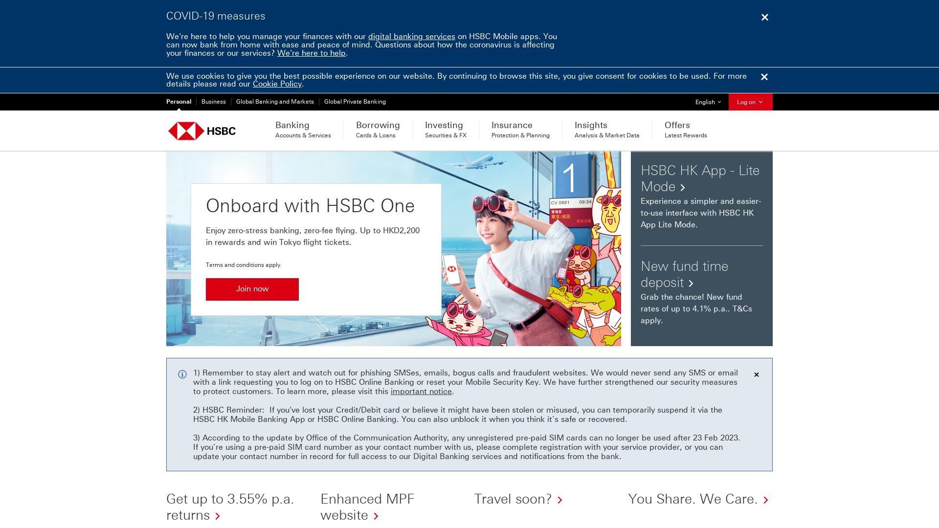 Website status hsbc.com.hk is   ONLINE