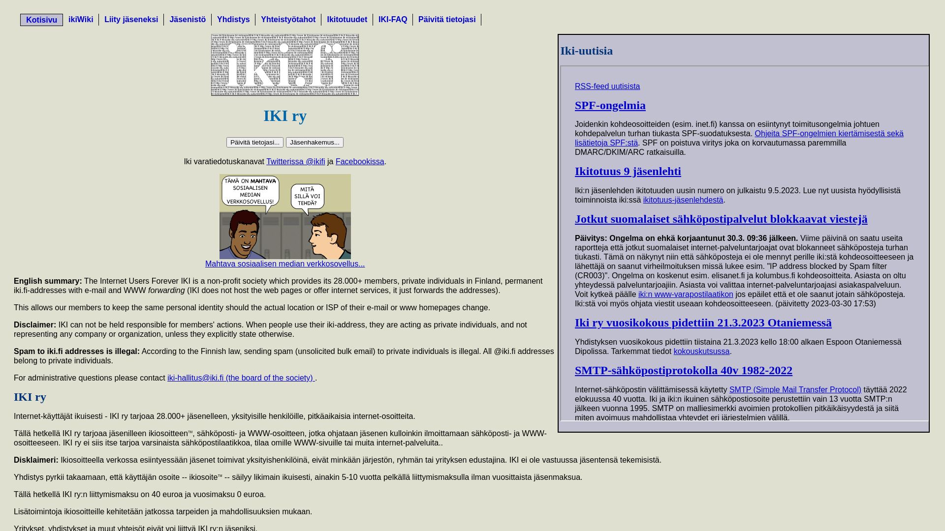 Website status iki.fi is   ONLINE