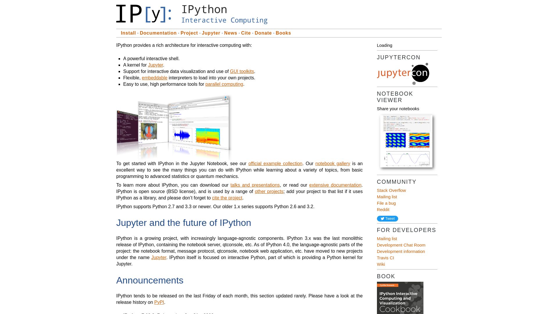 Website status ipython.org is   ONLINE