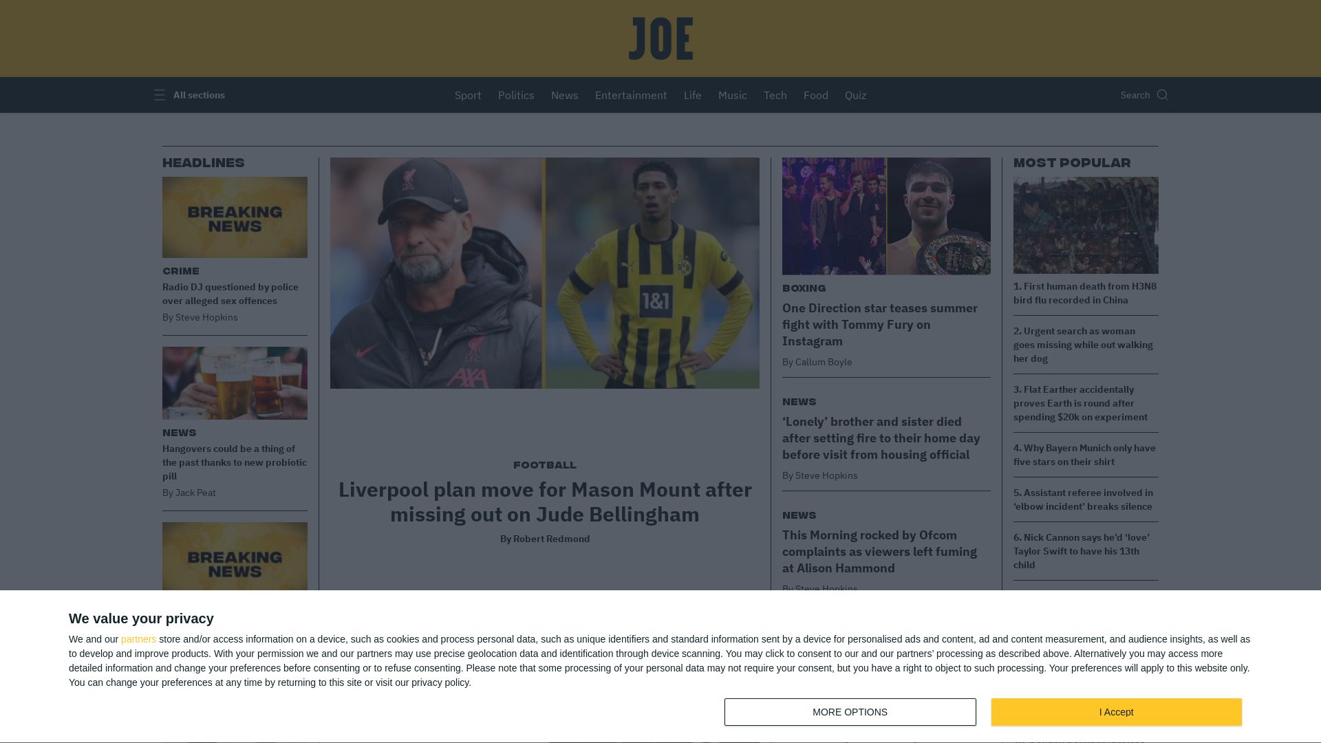 Website status joe.co.uk is   ONLINE