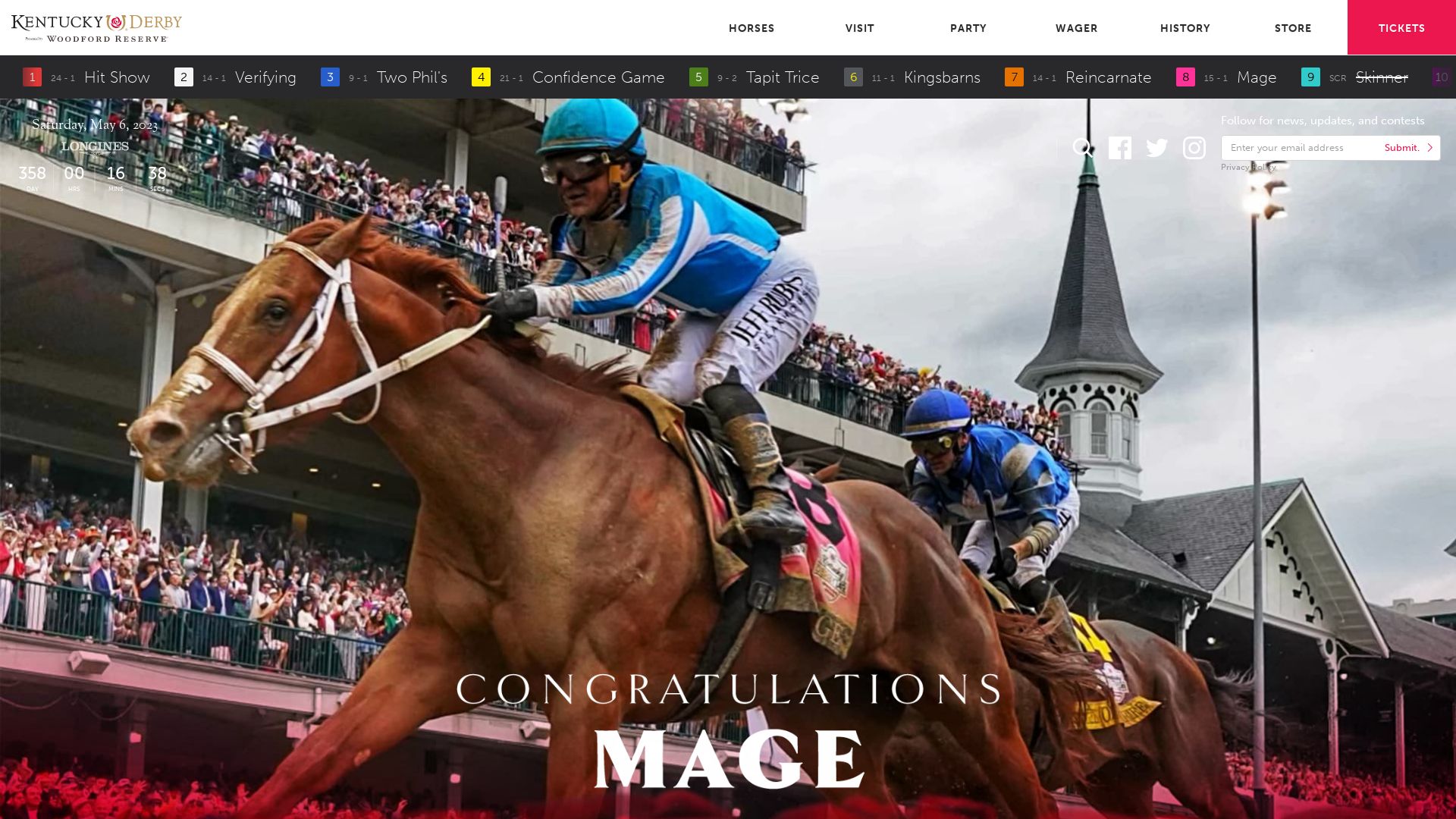 Website status kentuckyderby.com is   ONLINE