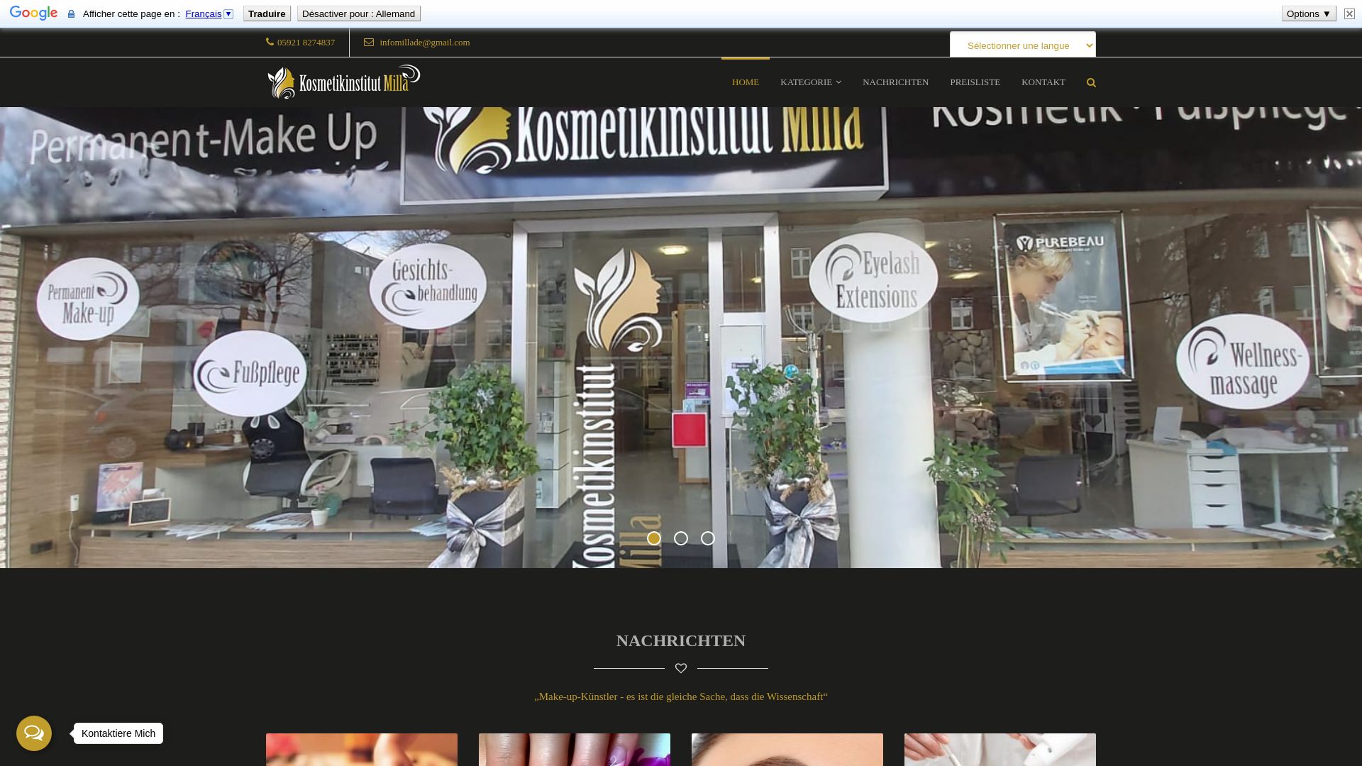 Website status kosmetikinstitut-milla.de is   ONLINE