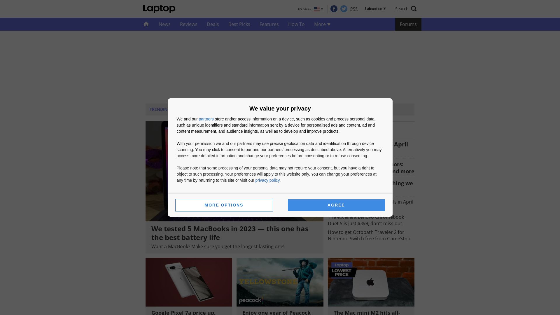 Website status laptopmag.com is   ONLINE