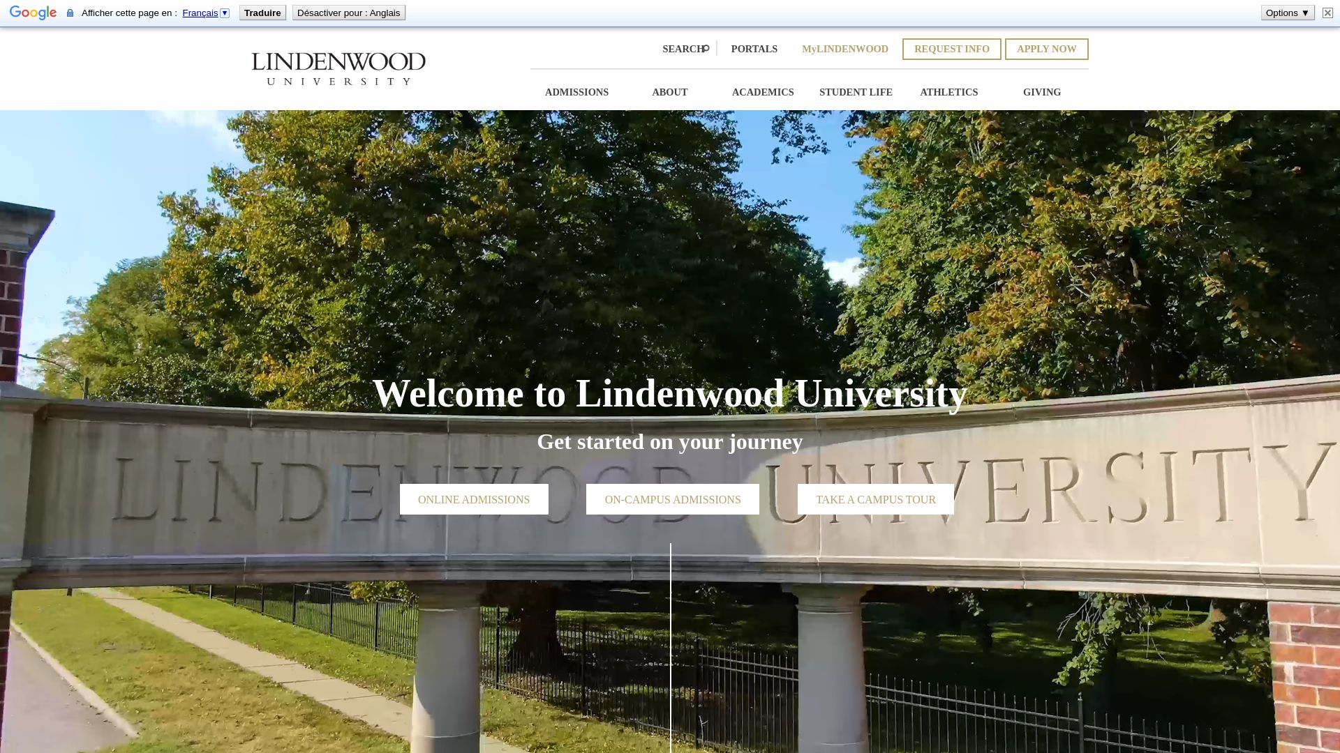 Website status lindenwood.edu is   ONLINE