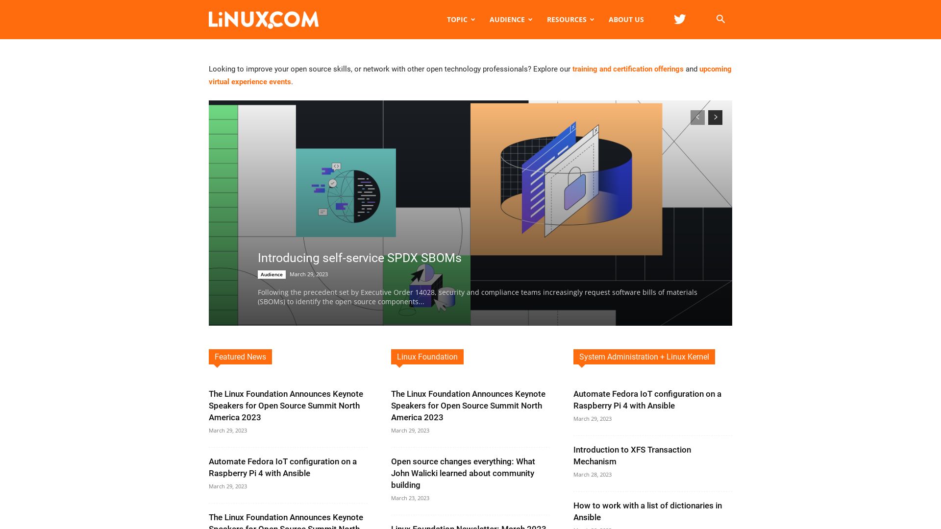 Website status linux.com is   ONLINE