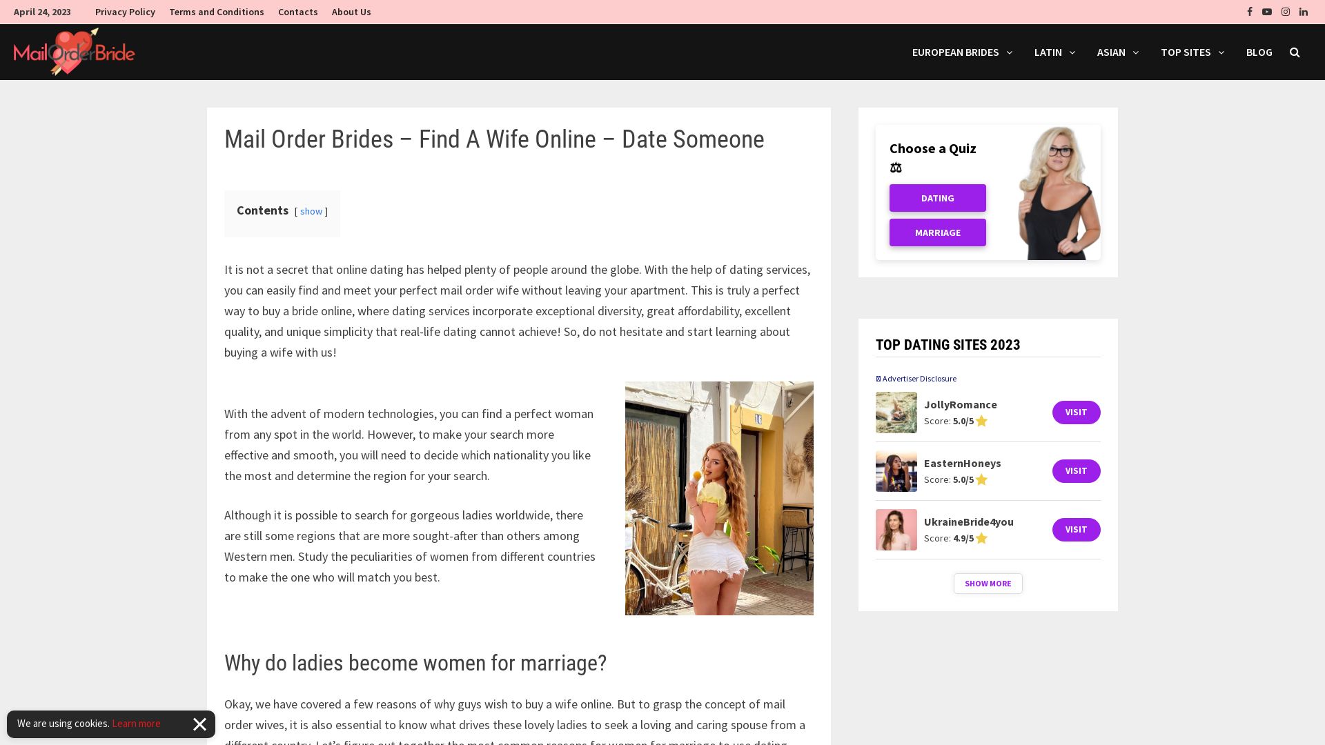 Website status mail-order-bride.me is   ONLINE