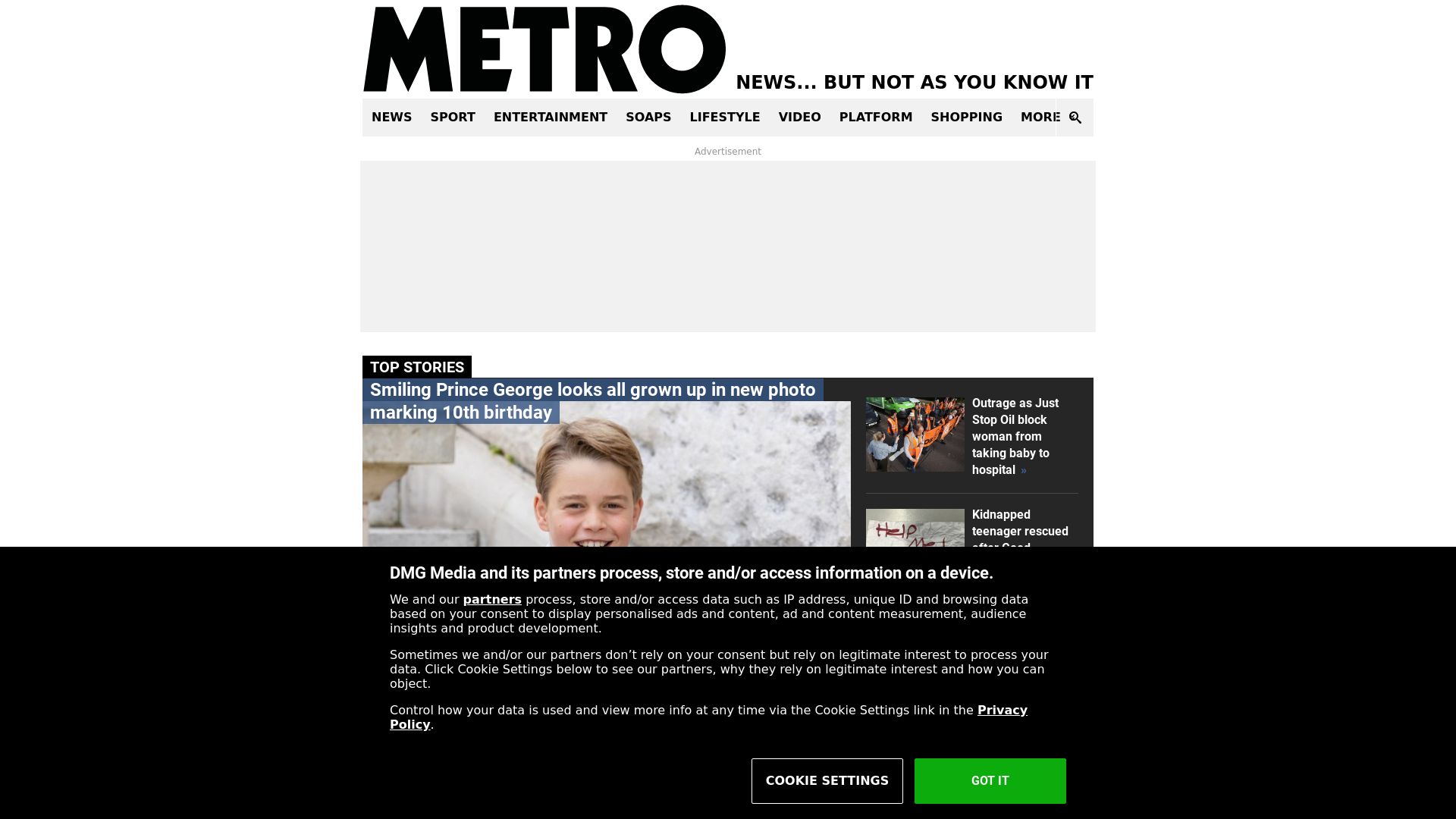 Website status metro.co.uk is   ONLINE