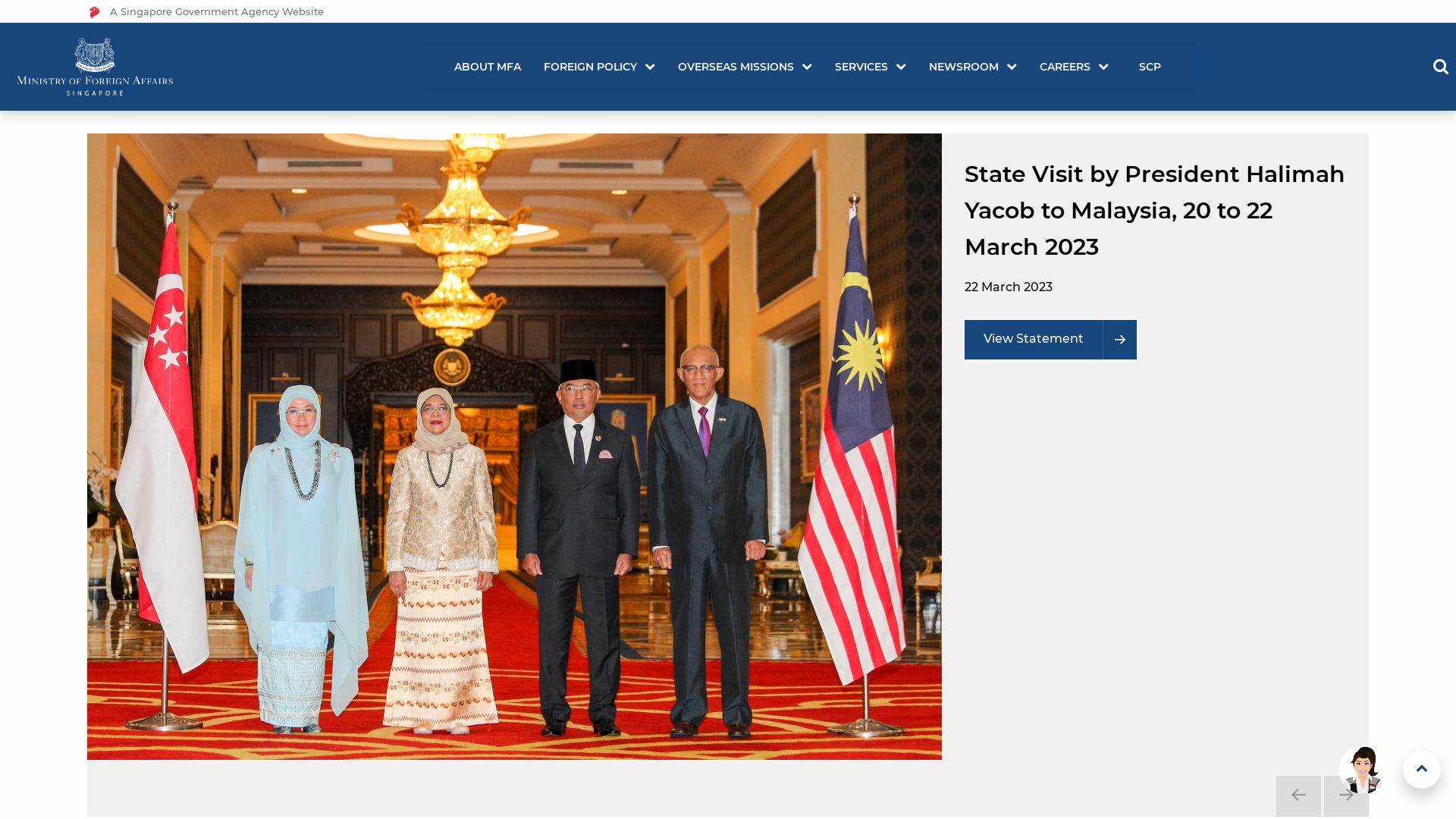 Website status mfa.gov.sg is   ONLINE