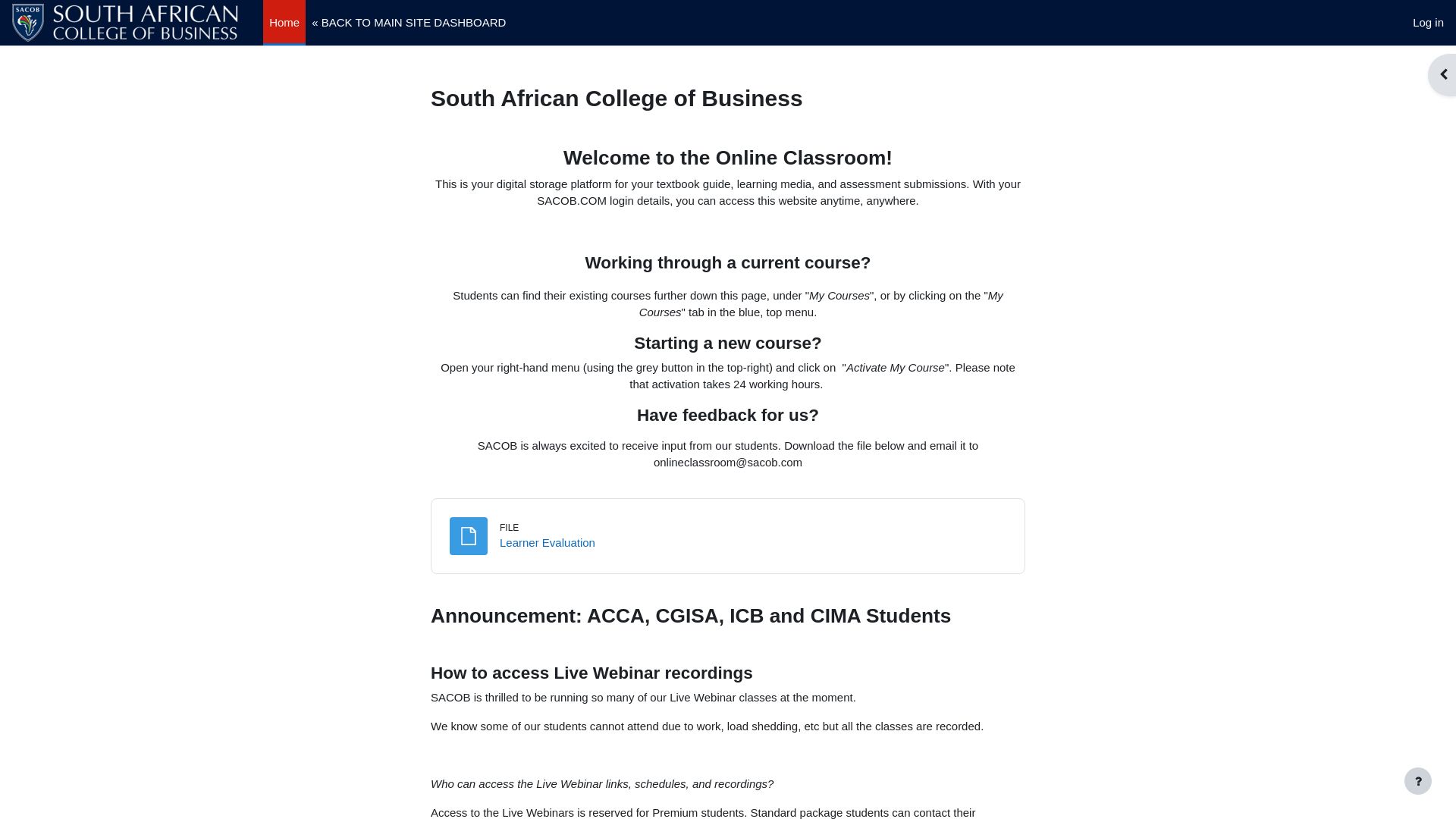 Website status moodle.sacob.com is   ONLINE