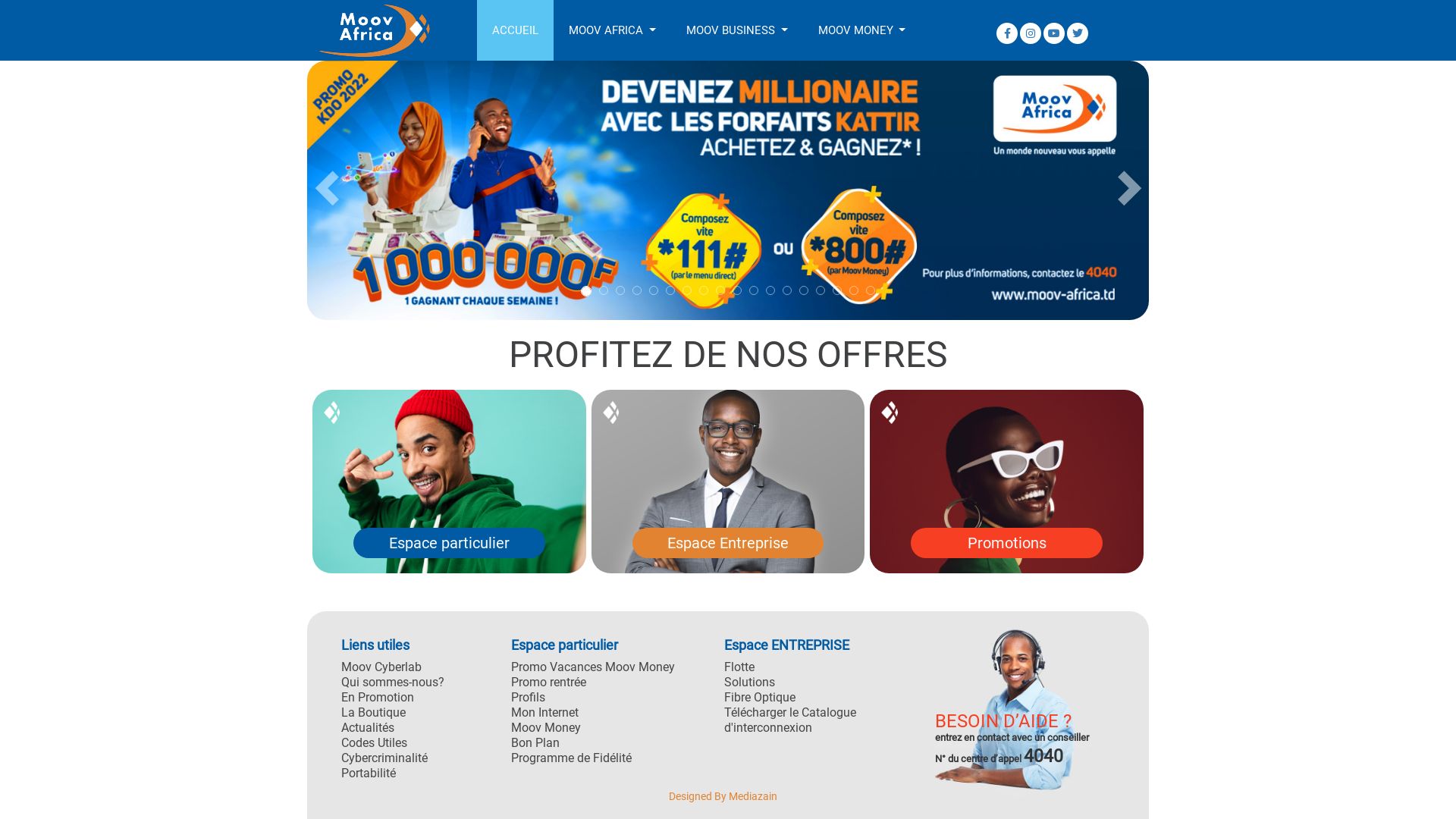 Website status moov-africa.td is   ONLINE
